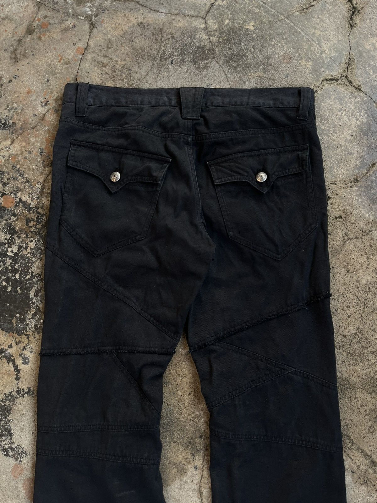Tornado Mart 2000s JAPANESE PATTERN BREAK FLARE BOOTCUT PANTS VKEI GOTHIC Size US 30 / EU 46 - 4 Thumbnail