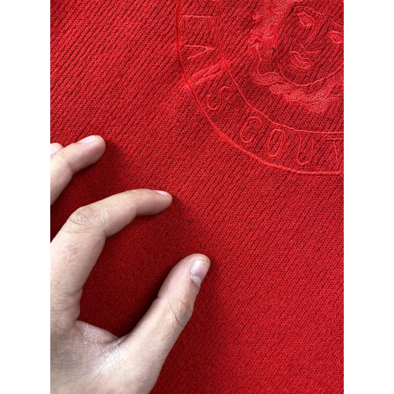 Versace VINTAGE Versace Jeans Couture Medusa Knit Sweater Men XL Red 90s Logo Pullover Knit Wool Sweater Mens Size US XL / EU 56 / 4 - 6 Thumbnail