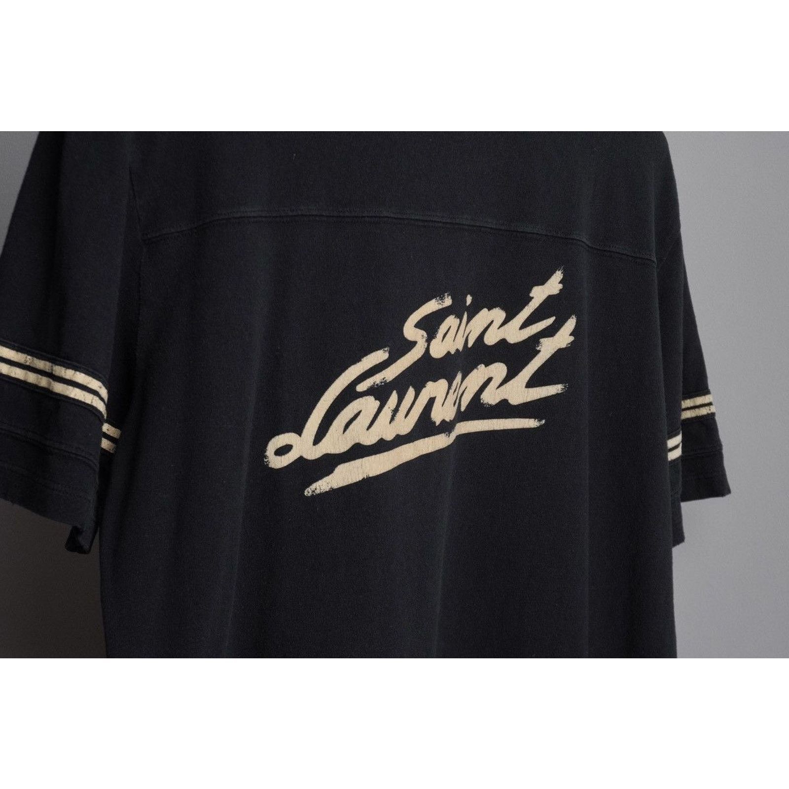 Saint Laurent Paris Saint laurent 50s big back classic logo distressed tee shirt Size US M / EU 48-50 / 2 - 7 Thumbnail