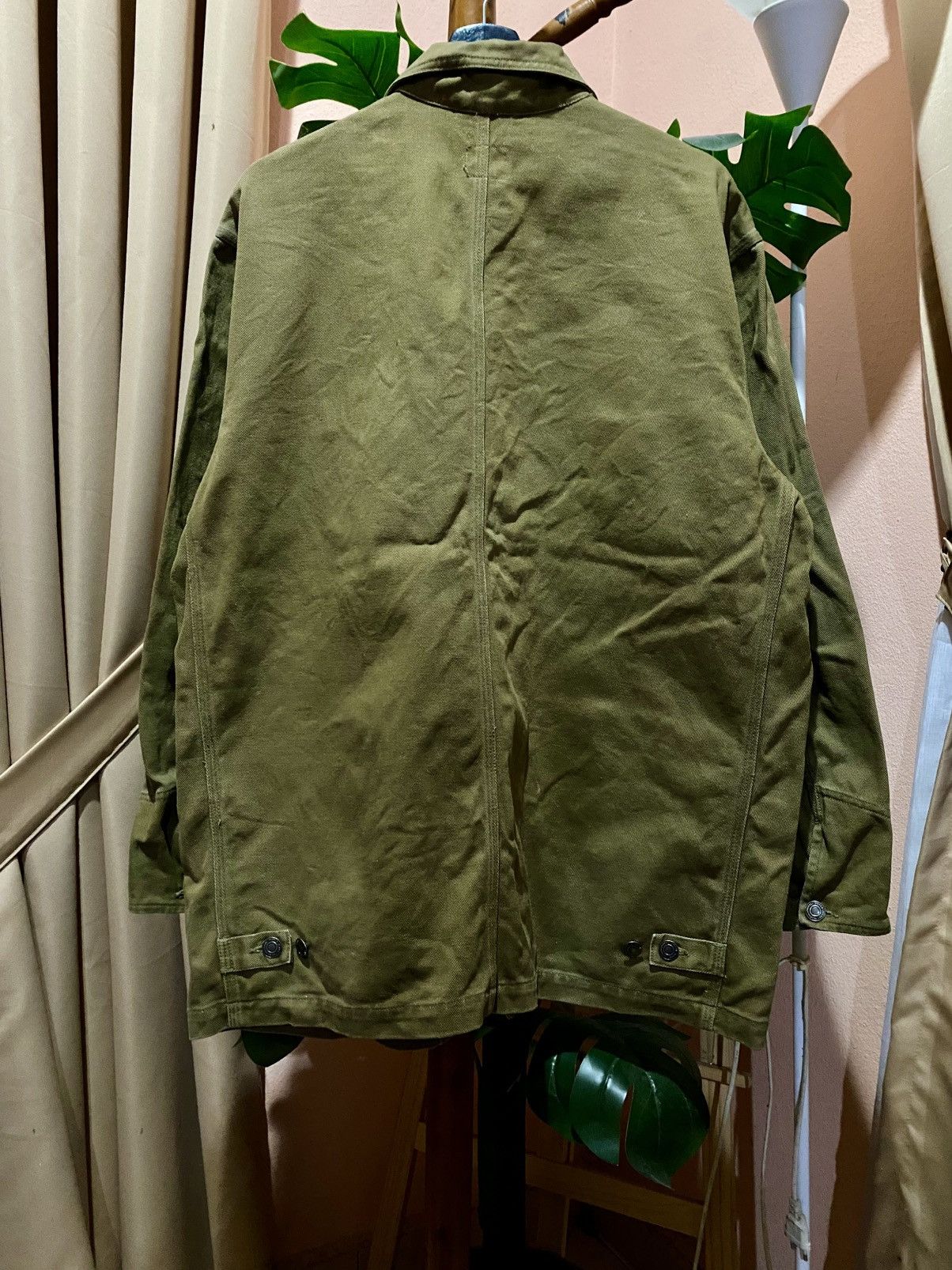 Vintage Off Road Khaki Canvas Work Jacket Utility Chore Coat Size US M / EU 48-50 / 2 - 8 Thumbnail