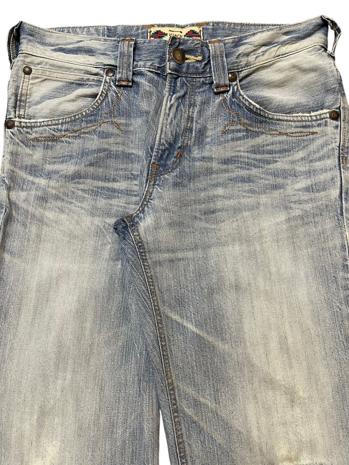 Edwin Edwin XV Exclusive Vintage Light Wash Distress Wide Leg Jean Size US 32 / EU 48 - 4 Thumbnail
