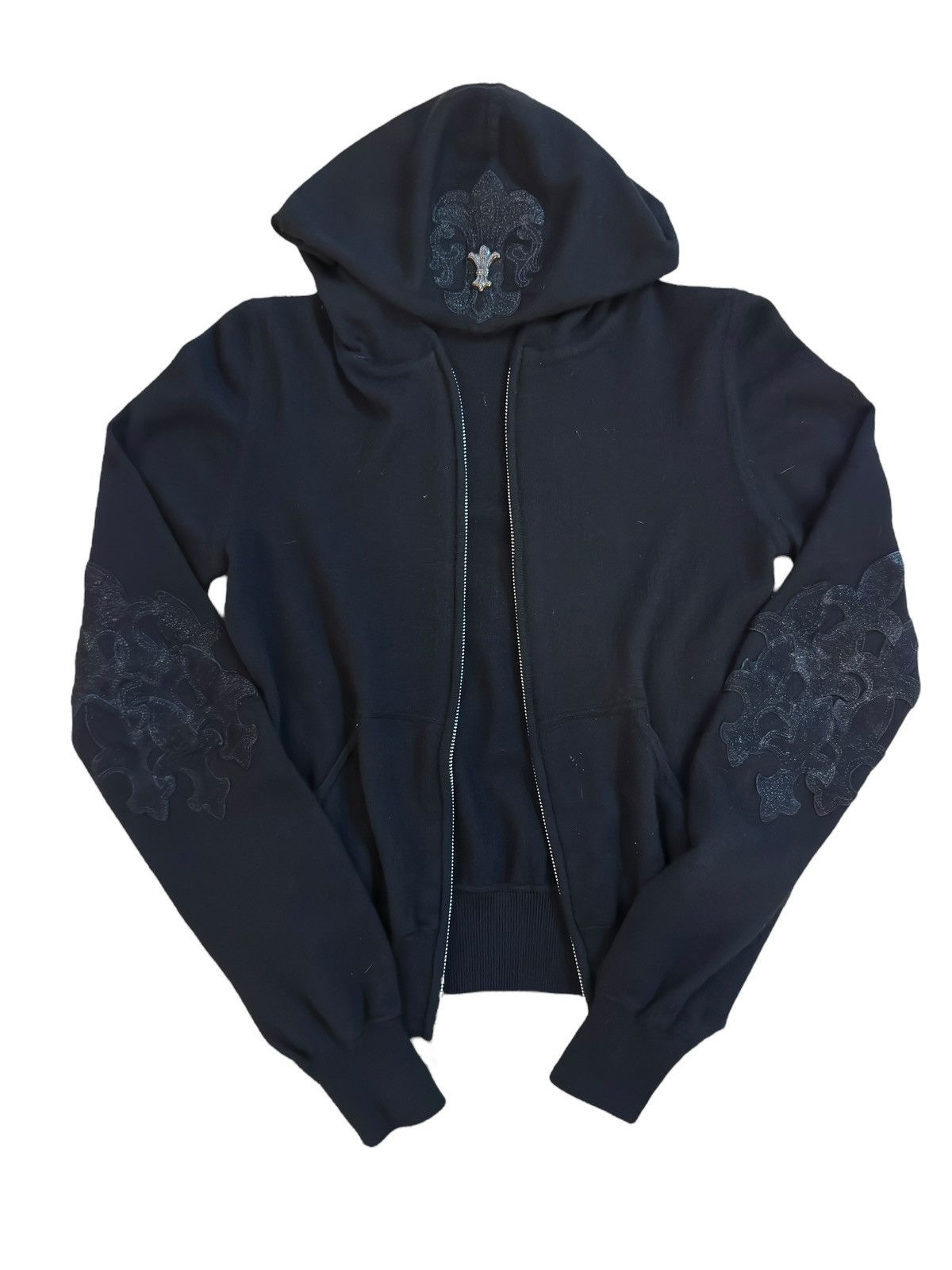 Chrome Hearts 1/1 Cashmere Flooded Stingray Fleur Patch Zip Up Hoodie Size US M / EU 48-50 / 2 - 4 Thumbnail