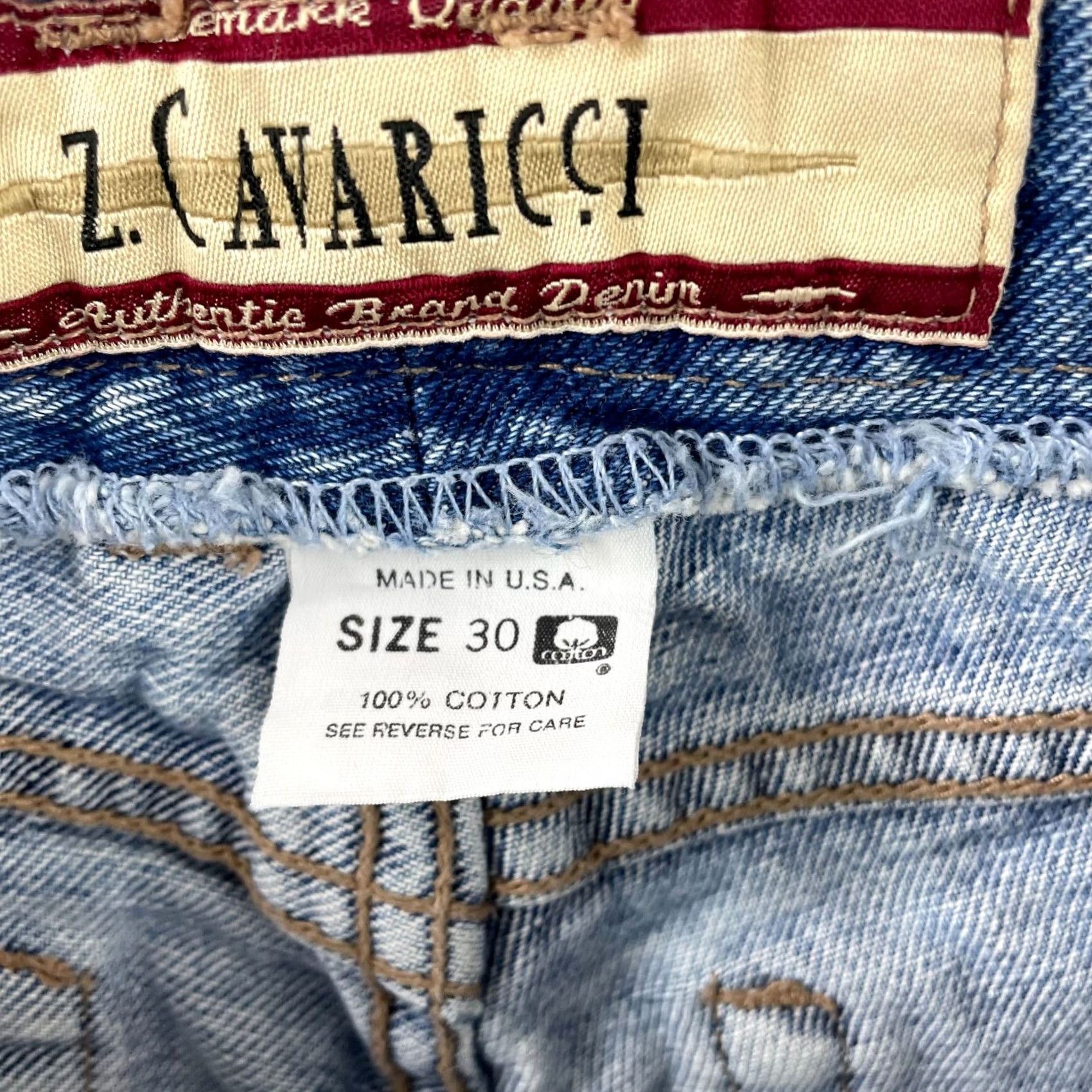Vintage VINTAGE Z. CAVARICCI Jeans Men 30 Blue Stone Wash Tapered USA Made 28x31 Relaxed Denim 5-Pocket Mens Size US 30 / EU 46 - 2 Thumbnail