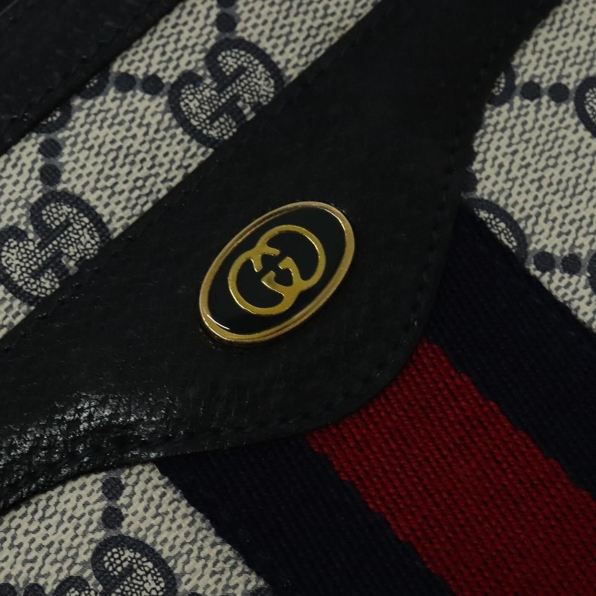 Gucci GUCCI GG Supreme Sherry Line Shoulder Bag Pvc Navy Gold 41 Size ONE SIZE - 14 Thumbnail