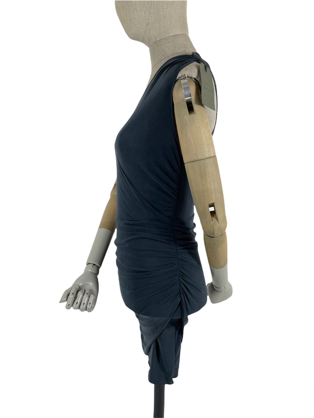 Allsaints NEW Nirman Ruched Wrap Over Open Back Mini Cross Avant Dress Size S / US 4 / IT 40 - 6 Thumbnail