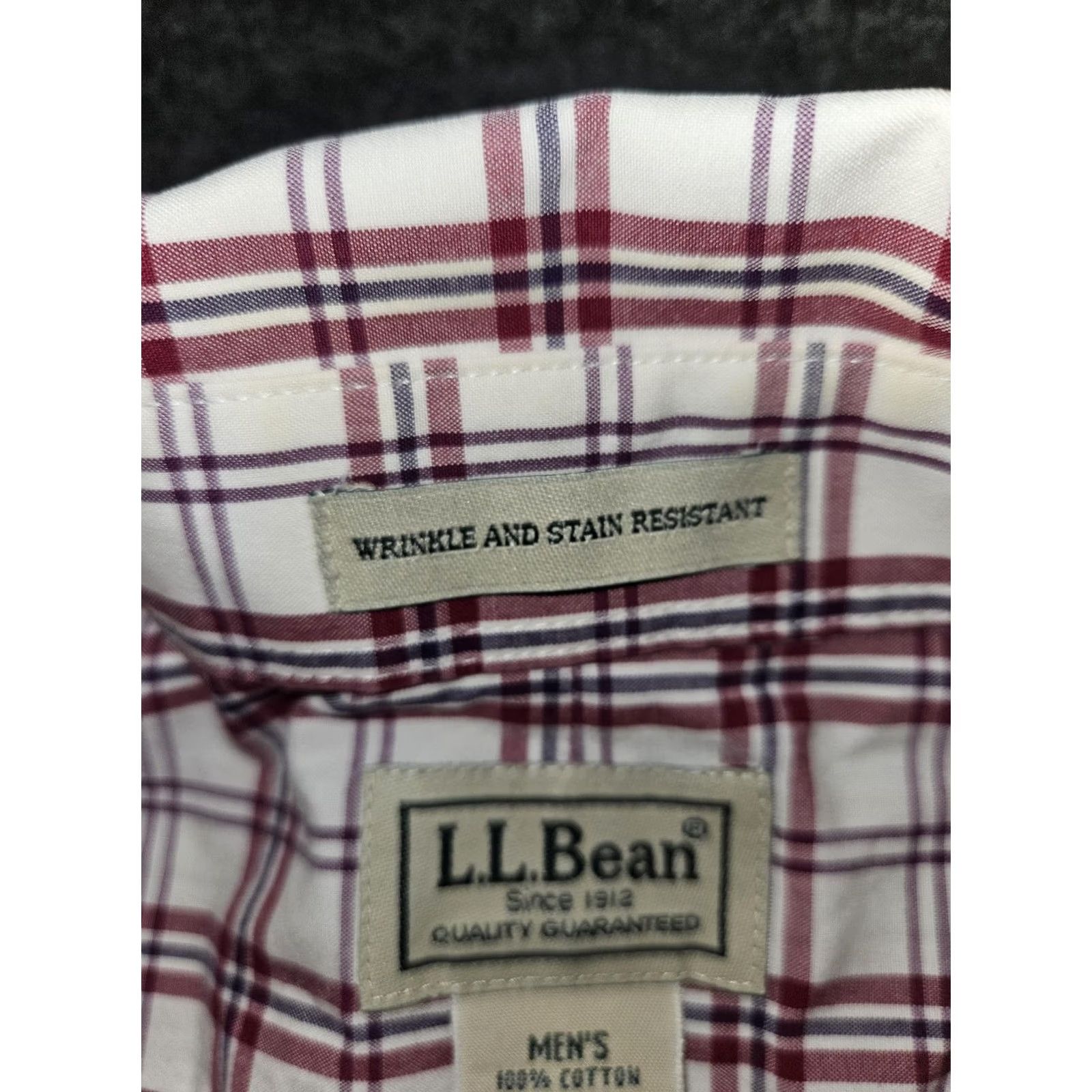 Vintage LL Bean Shirt Mens Medium Red White Plaid Button Down Wrinkle Resistant Cotton Shirt Size US M / EU 48-50 / 2 - 3 Thumbnail