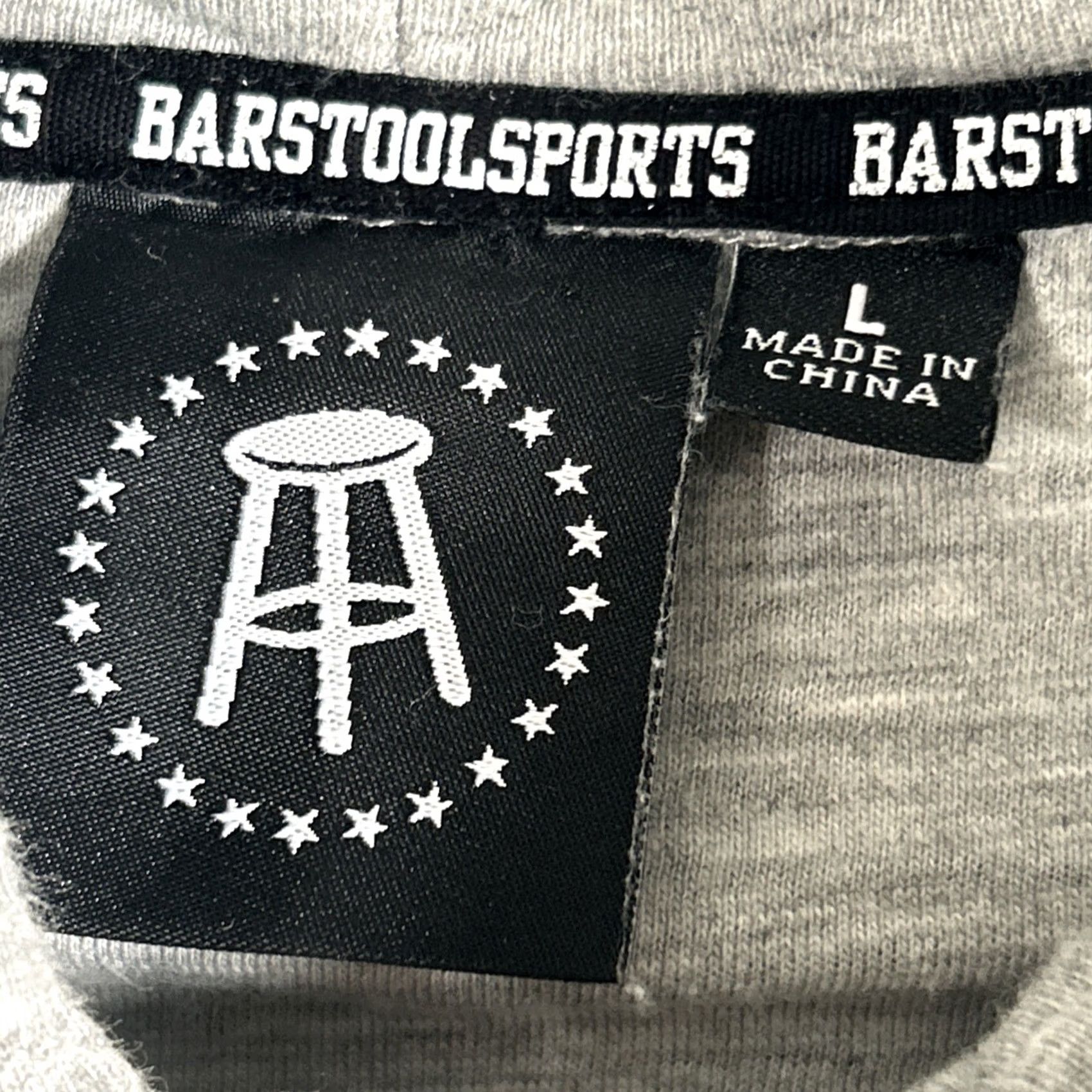 Vintage Barstool Sports Hoodie Mens L Gray Quilted Elbow Patches Pullover Spaceman Logo Size US L / EU 52-54 / 3 - 4 Thumbnail