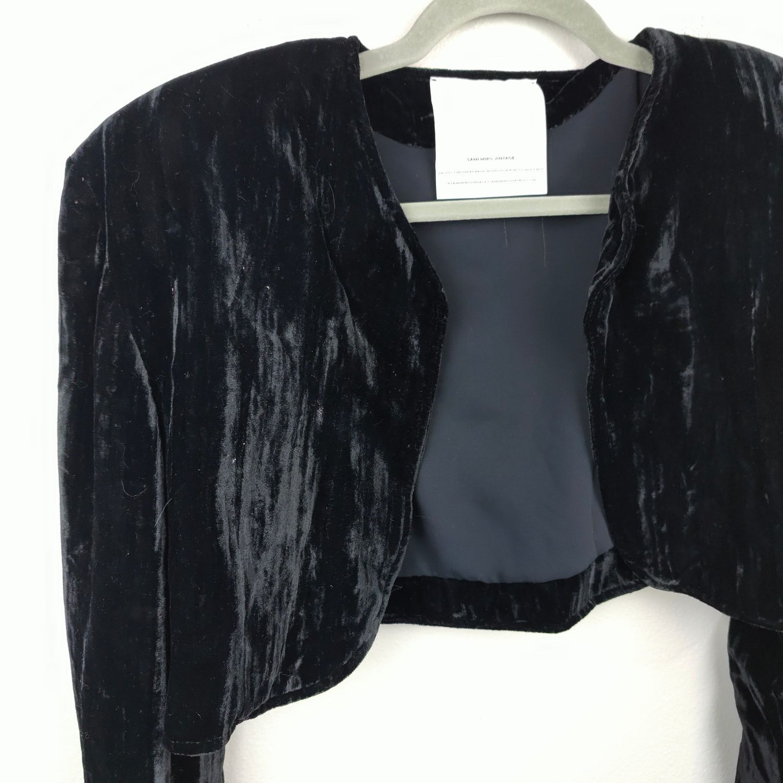 SAMI MIRO VINTAGE Sami Miro Vintage Crushed Velvet Bolero Jacket Womens Large Size L / US 10 / IT 46 - 2 Thumbnail