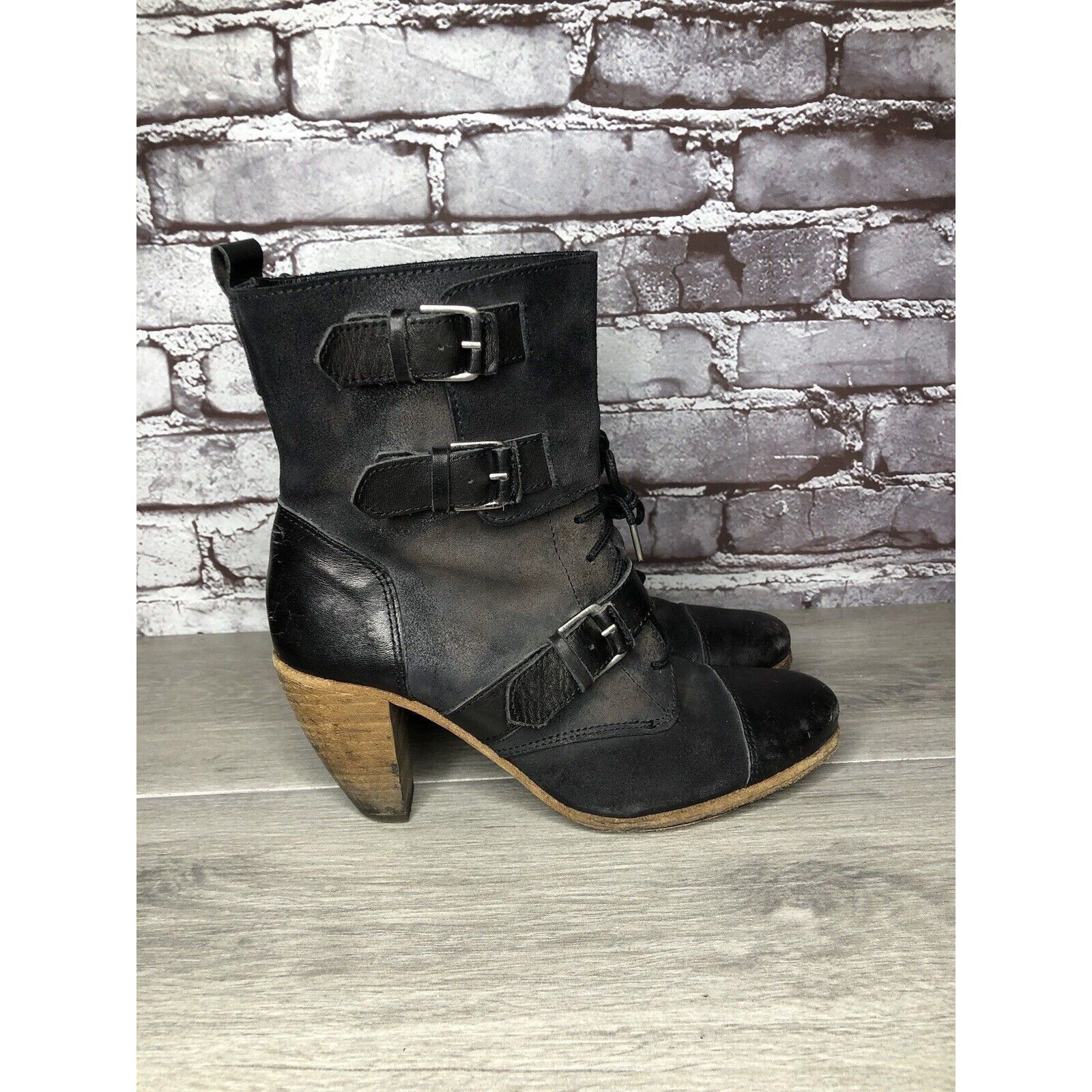 Allsaints AllSaints Spitalfields Jacks Place Black Leather Zip Heel St Size US 7.5 / IT 37.5 - 1 Thumbnail