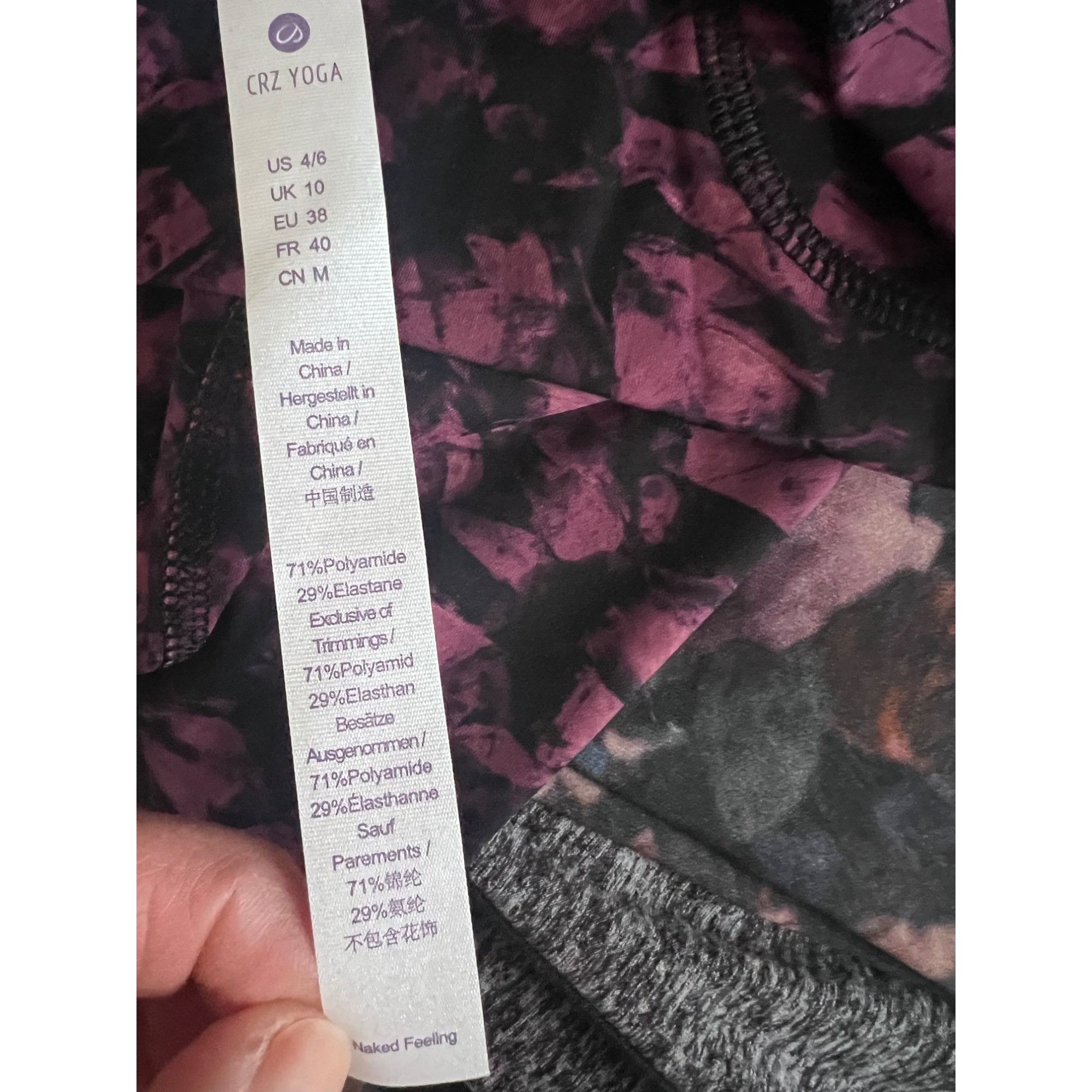 Designer CRZ Yoga Sports Womens Tie Dye Floral Leggings Small 4/6 Str Size 27" / US 4 / IT 40 - 8 Thumbnail
