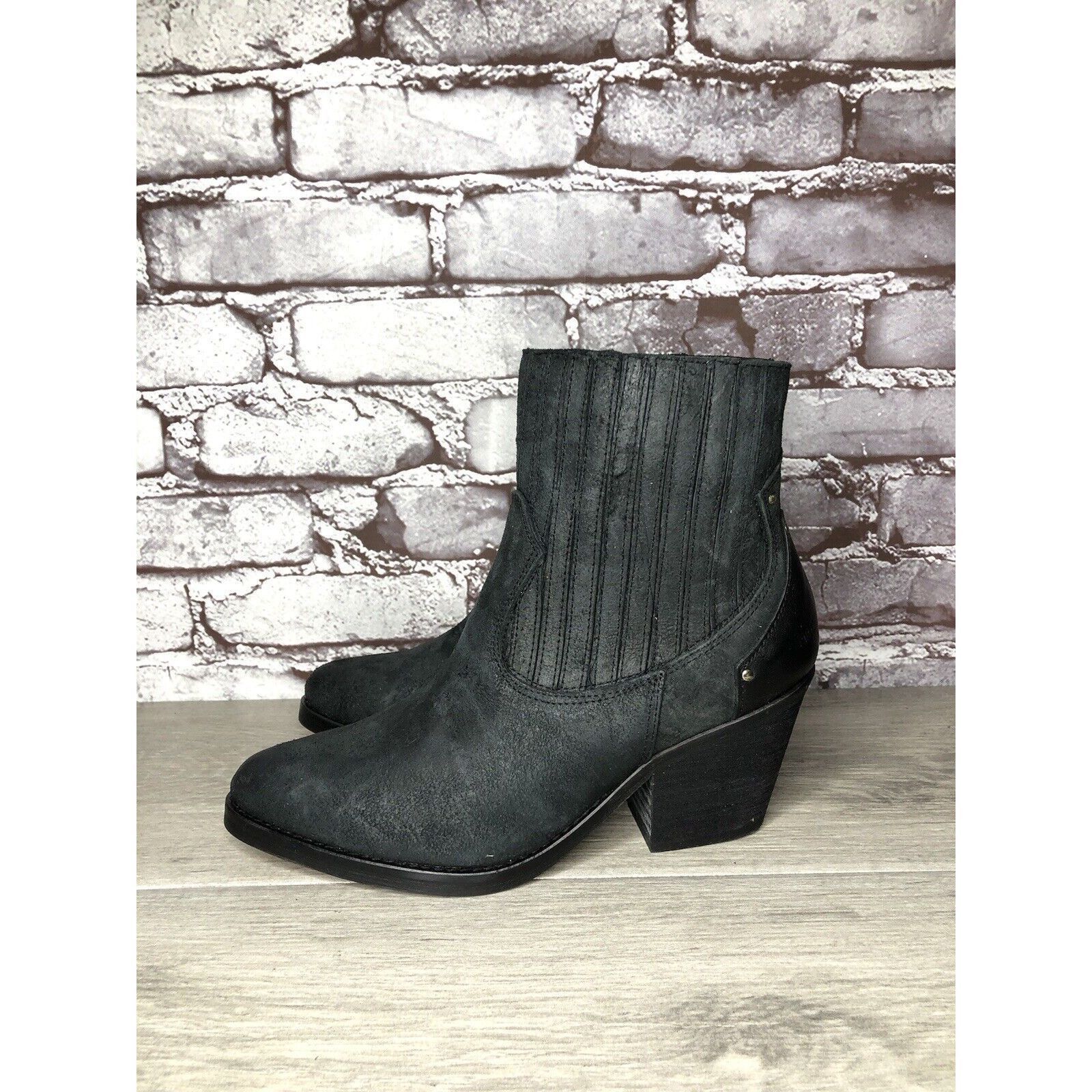 Other Musse & Cloud Black Suede Leather Chelsea Block Heel Boots W Size US 9 / IT 39 - 19 Thumbnail