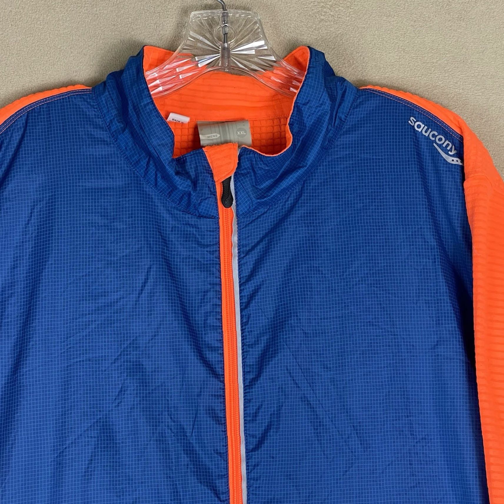 Saucony Saucony Jacket Mens XXL Orange Full Zip Lightweight Running Athletic Long Sleeve Size US XXL / EU 58 / 5 - 2 Thumbnail