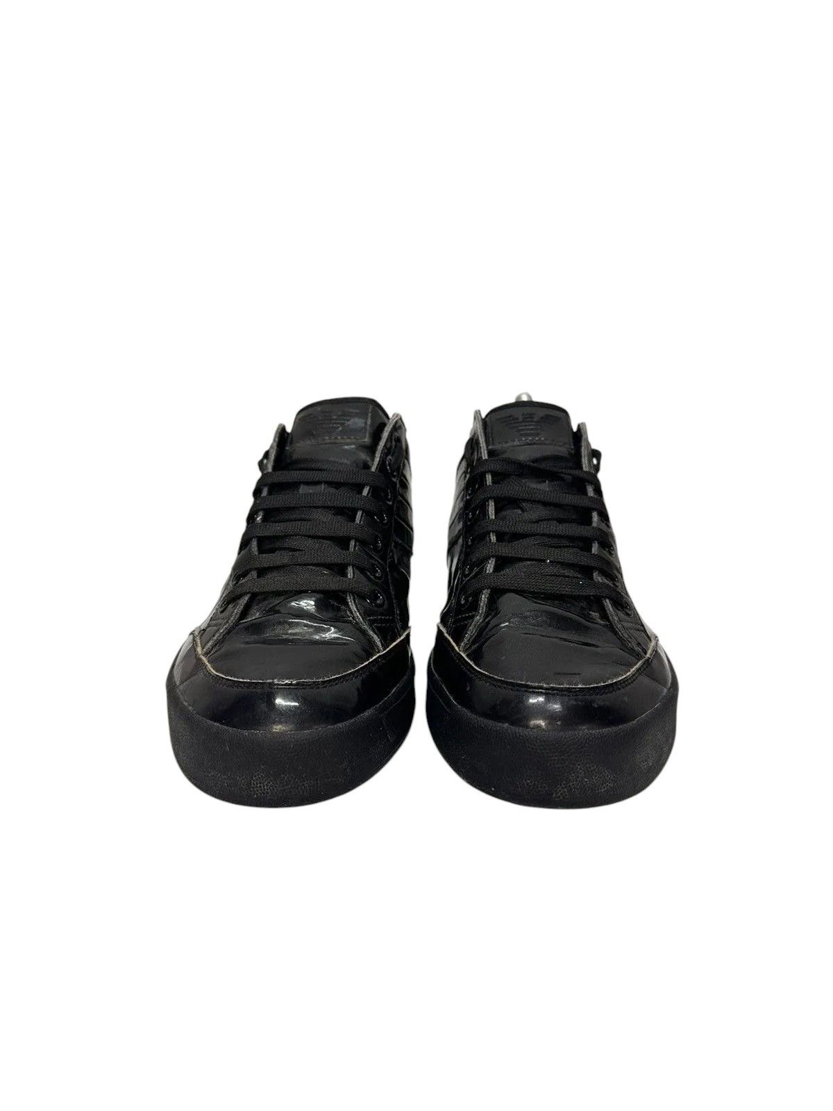 Armani Vintage Armani Black Leather Sneakers Low Top 42.5 Size US 9 / EU 42 - 3 Thumbnail