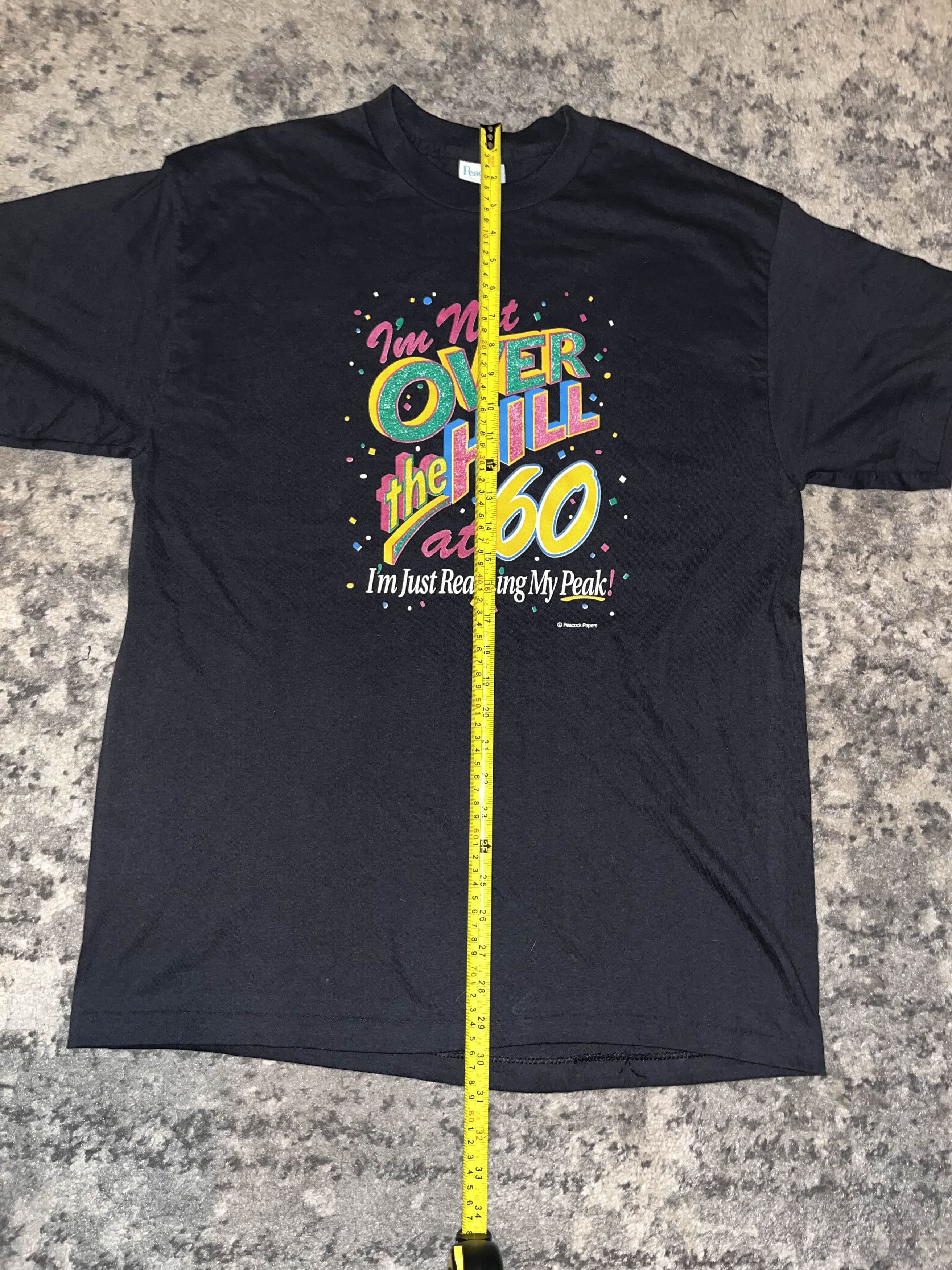 Vintage Vintage 80s Over The Hill At 60 Funny Shirt Size US L / EU 52-54 / 3 - 4 Thumbnail