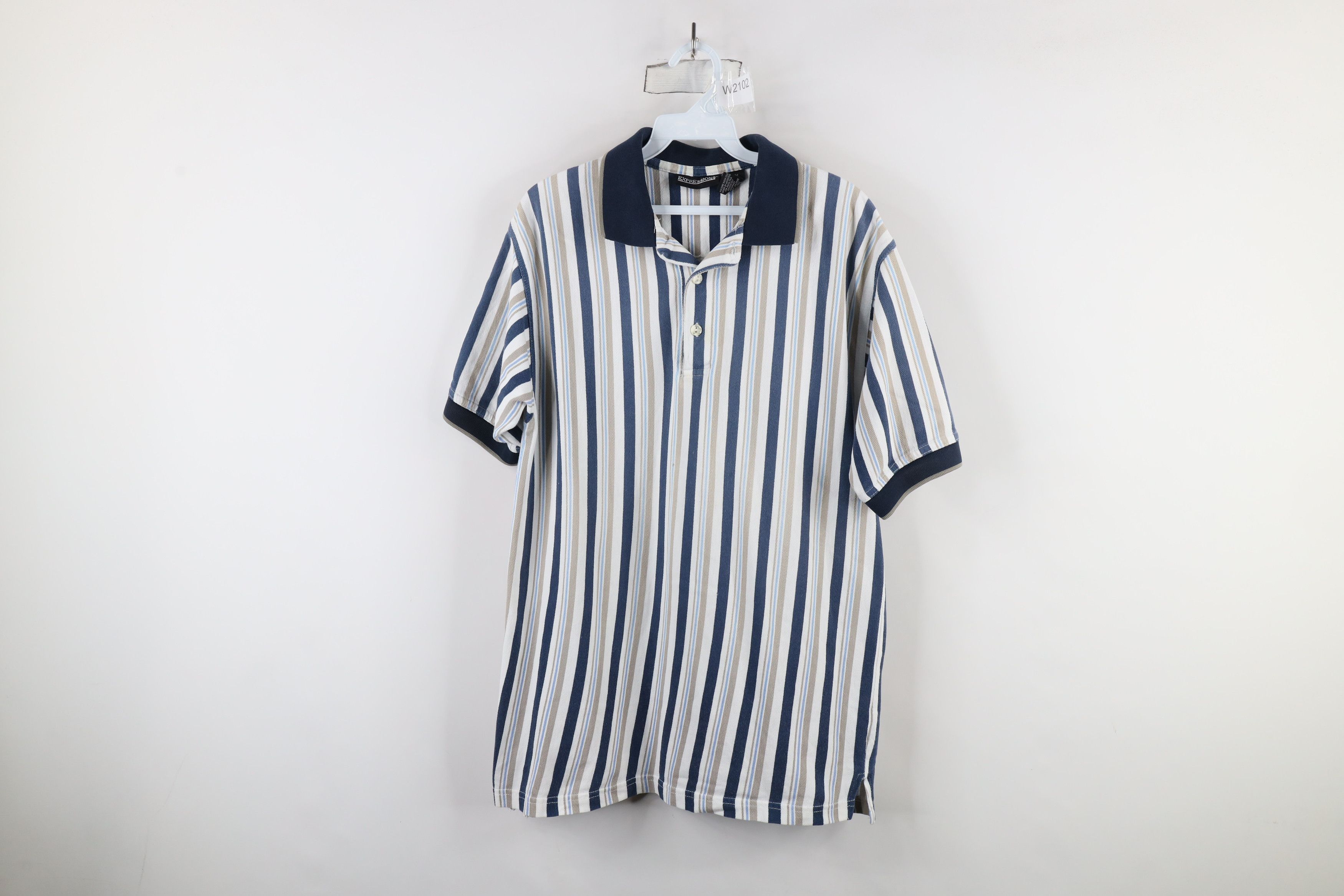 Vintage Vintage 90s Streetwear Block Collared Polo Shirt Cotton Size US M / EU 48-50 / 2 - 1 Thumbnail