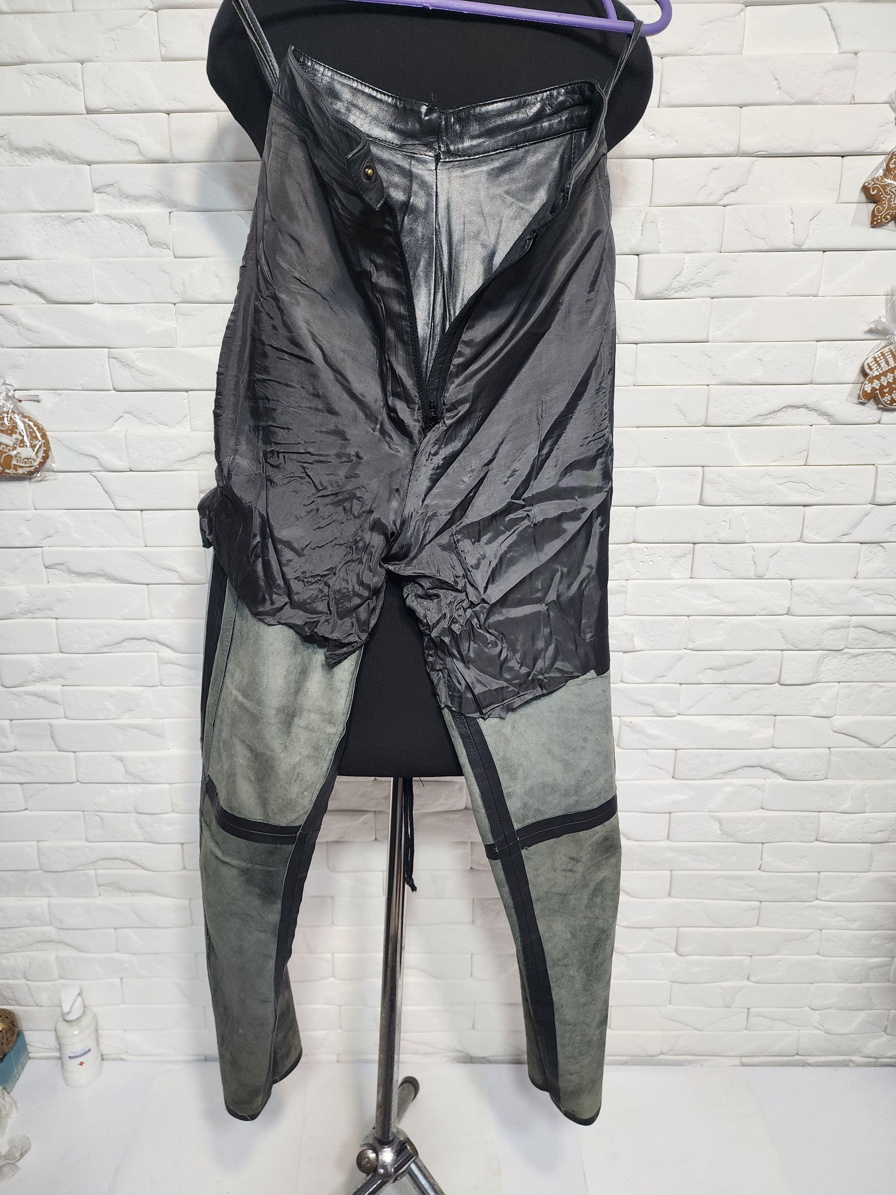 Other Gray Leather Pants: Women's Genuine Trousers Size 25" / US 0 / IT 36 - 8 Thumbnail