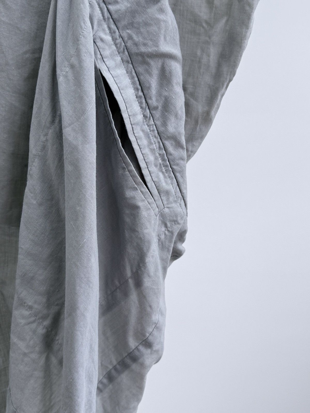 Marithe + Francois Girbaud Marithe + Francois Girbaud Gray Ramie Shirt Dress Size M / US 6-8 / IT 42-44 - 6 Thumbnail