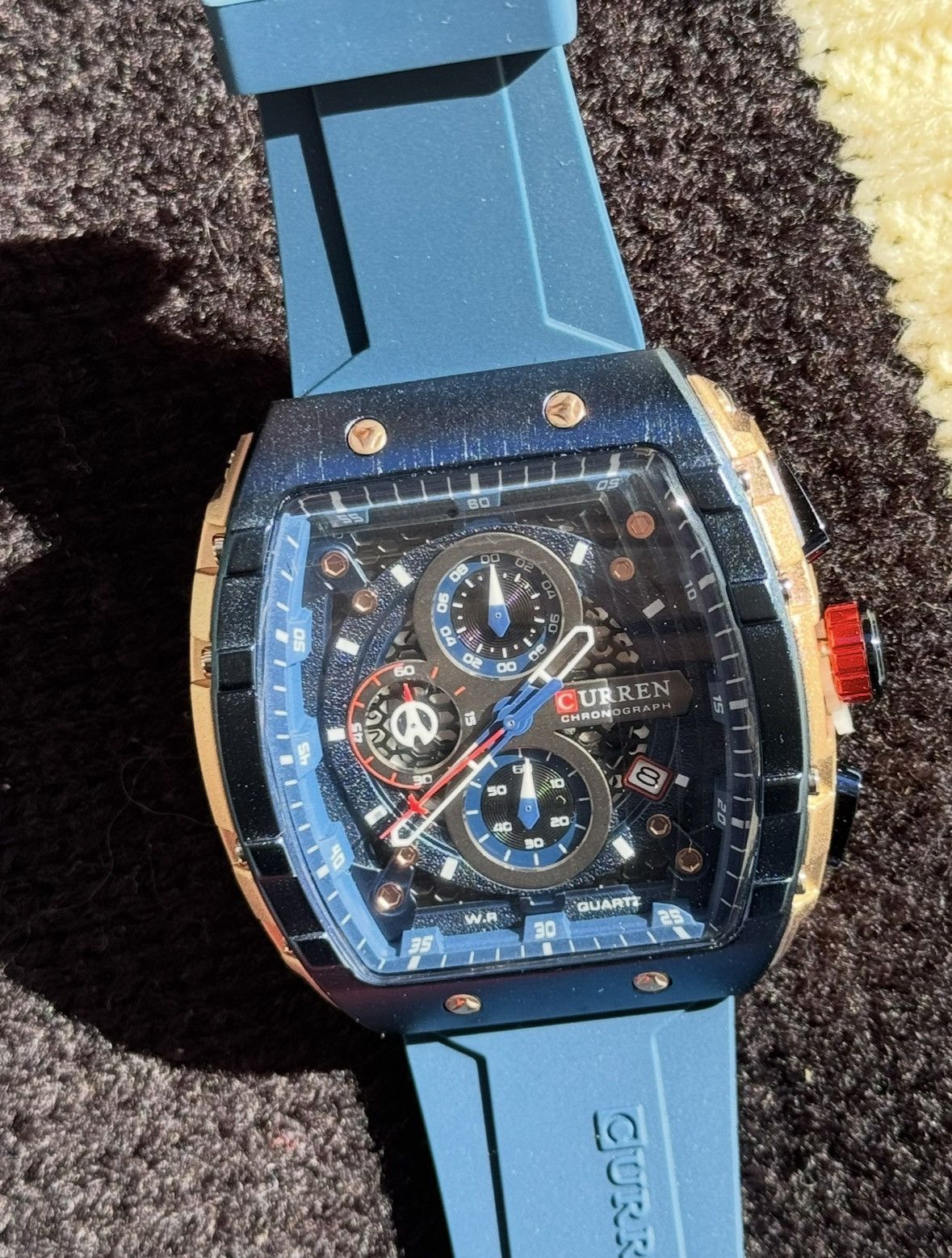 Curren Chronograph Navy Men's Sport Wristwatch Quartz Brand New Size ONE SIZE - 4 Thumbnail