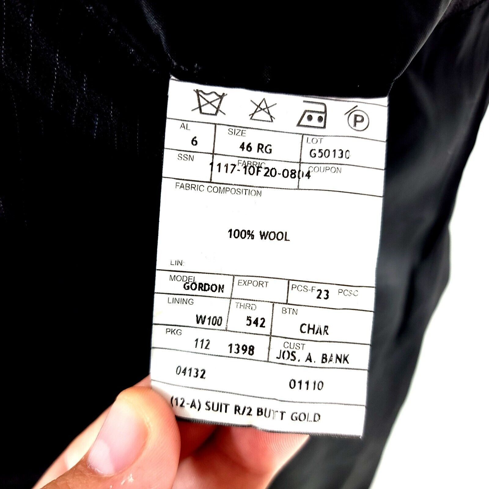 Jos. A. Bank Jos A Bank Signature Gold Wool 2 Button Suit Jacket 46R Gray Size 46R - 9 Thumbnail