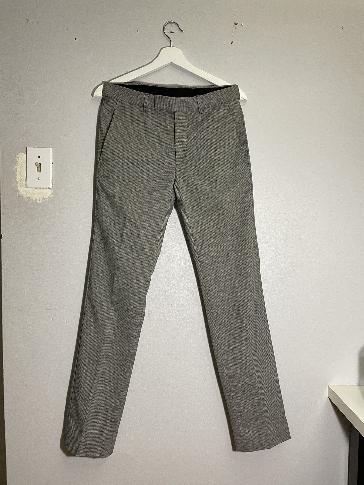 Dior × Hedi Slimane Houndstooth Wool Trousers Size US 29 - 1 Thumbnail