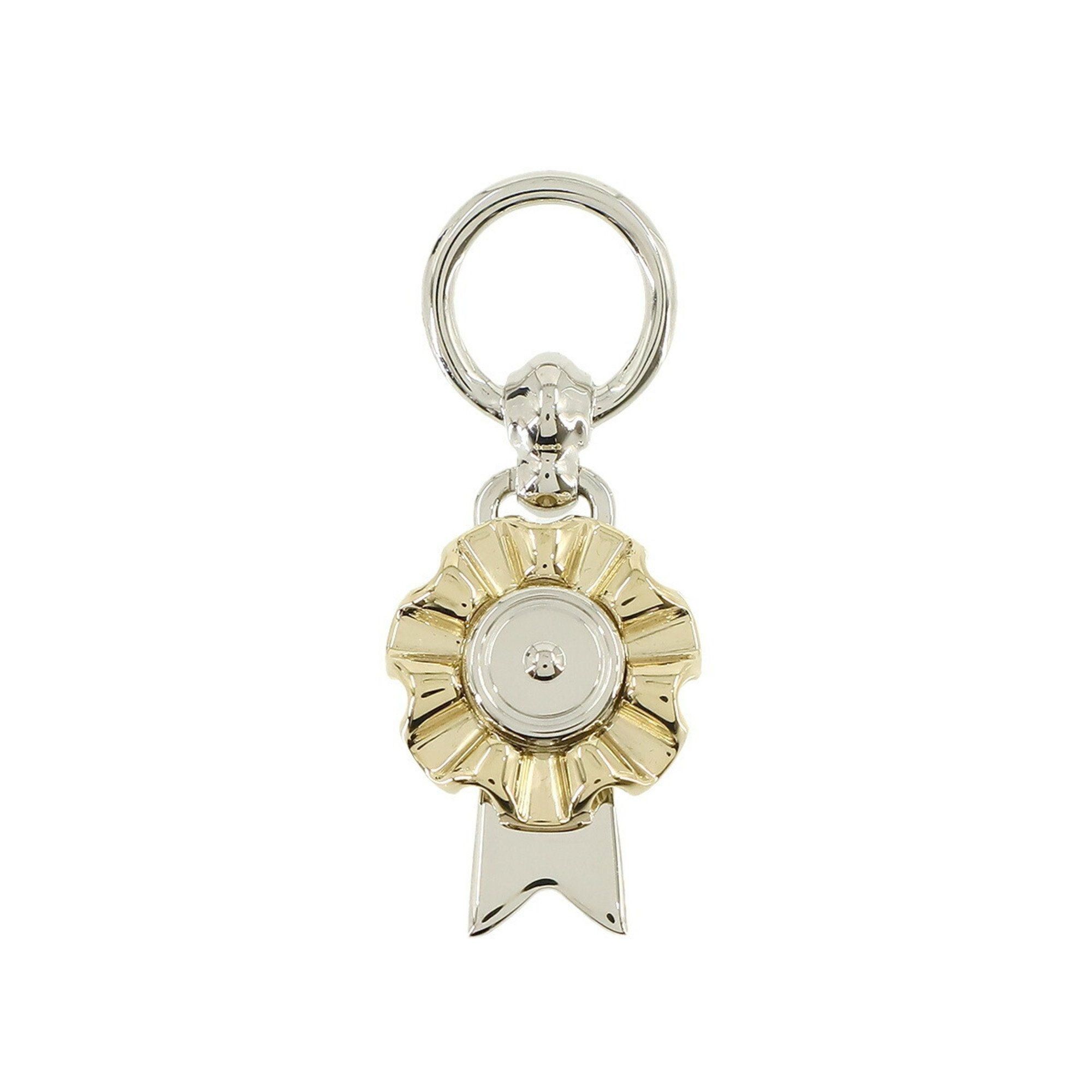 image of Hermes Flot Twilly Ring Scarf Silver Gold Charm, Women's