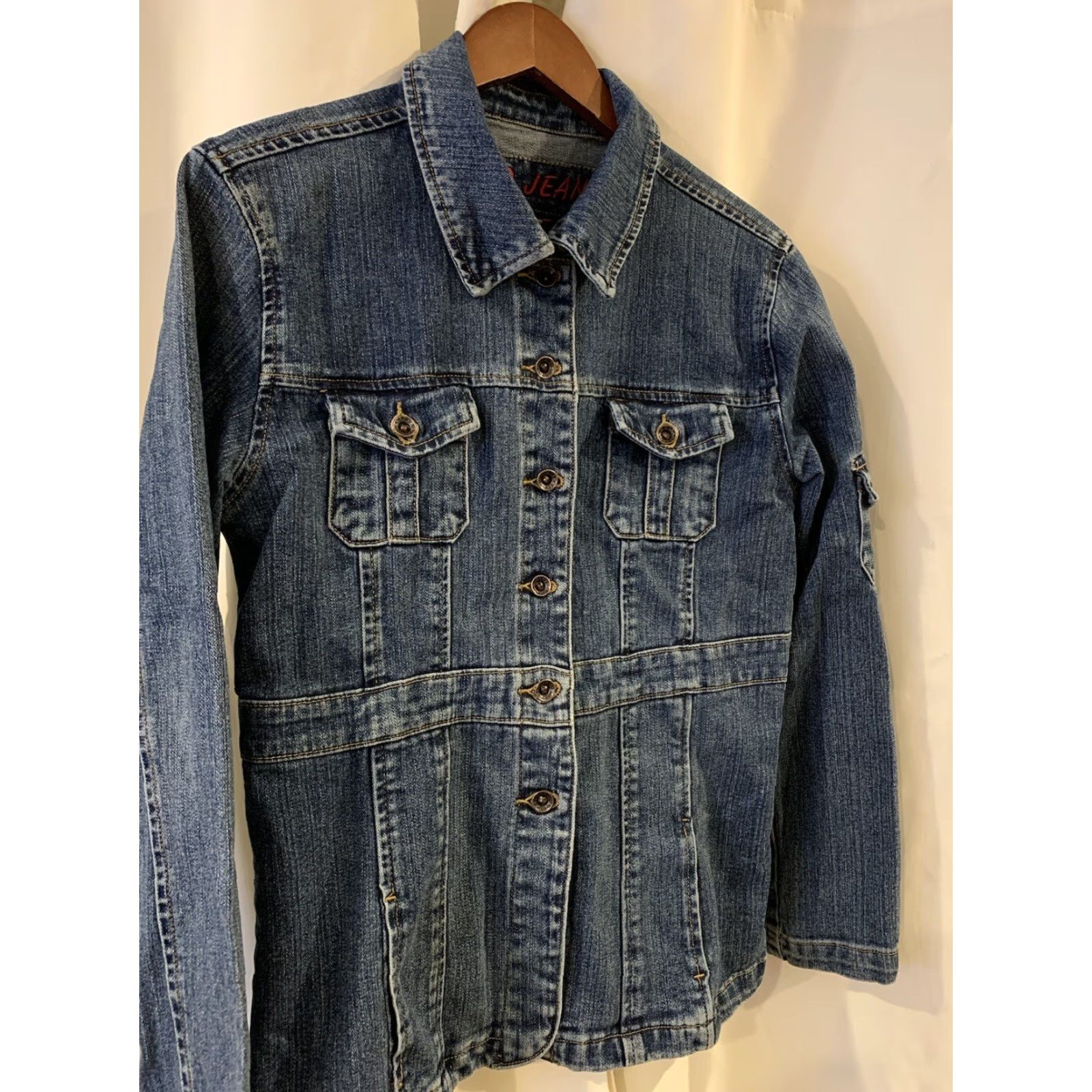 Vintage VINTAGE BO Jean Jacket Womens Jacket 2XL Blue Buckle Mid-Length Cotton Spring Fall Winter 1930s-Modern Size 40" / US 18 - 4 Thumbnail