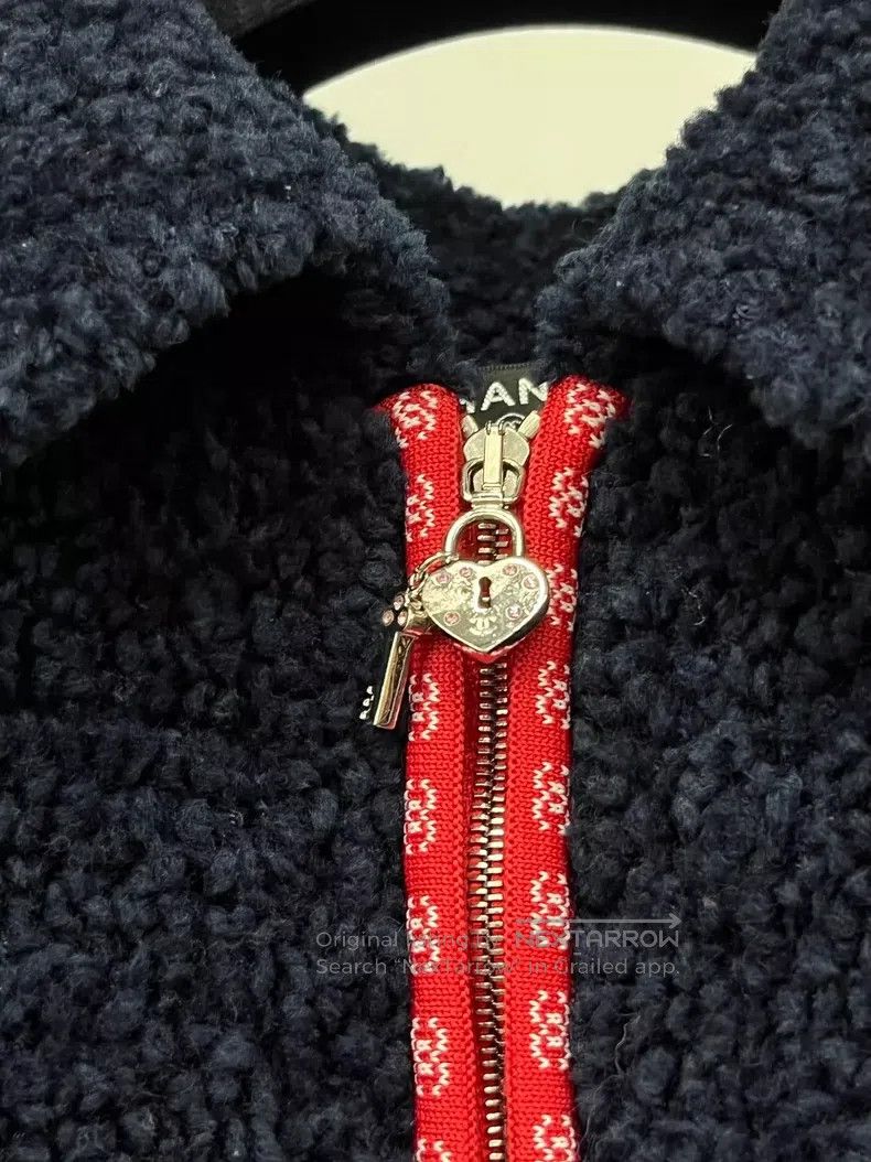 Chanel Chanel Dark blue teddy zipper jacket Size XS / US 0-2 / IT 36-38 - 2 Thumbnail