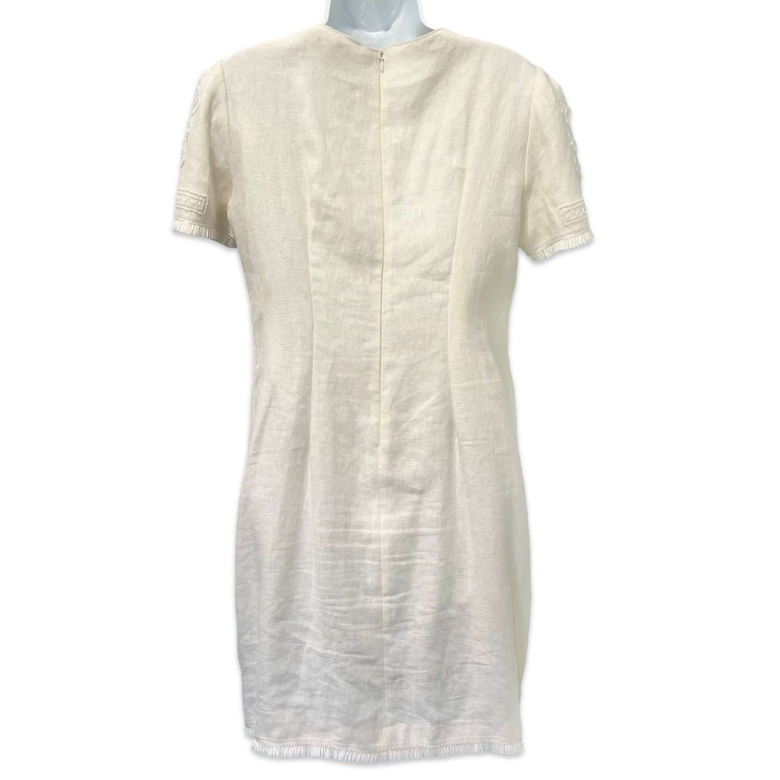 KOBI HALPERIN Kobi Halperin Ivory Beaded Tassel Shift Linen Dress size M Size M / US 6-8 / IT 42-44 - 5 Thumbnail