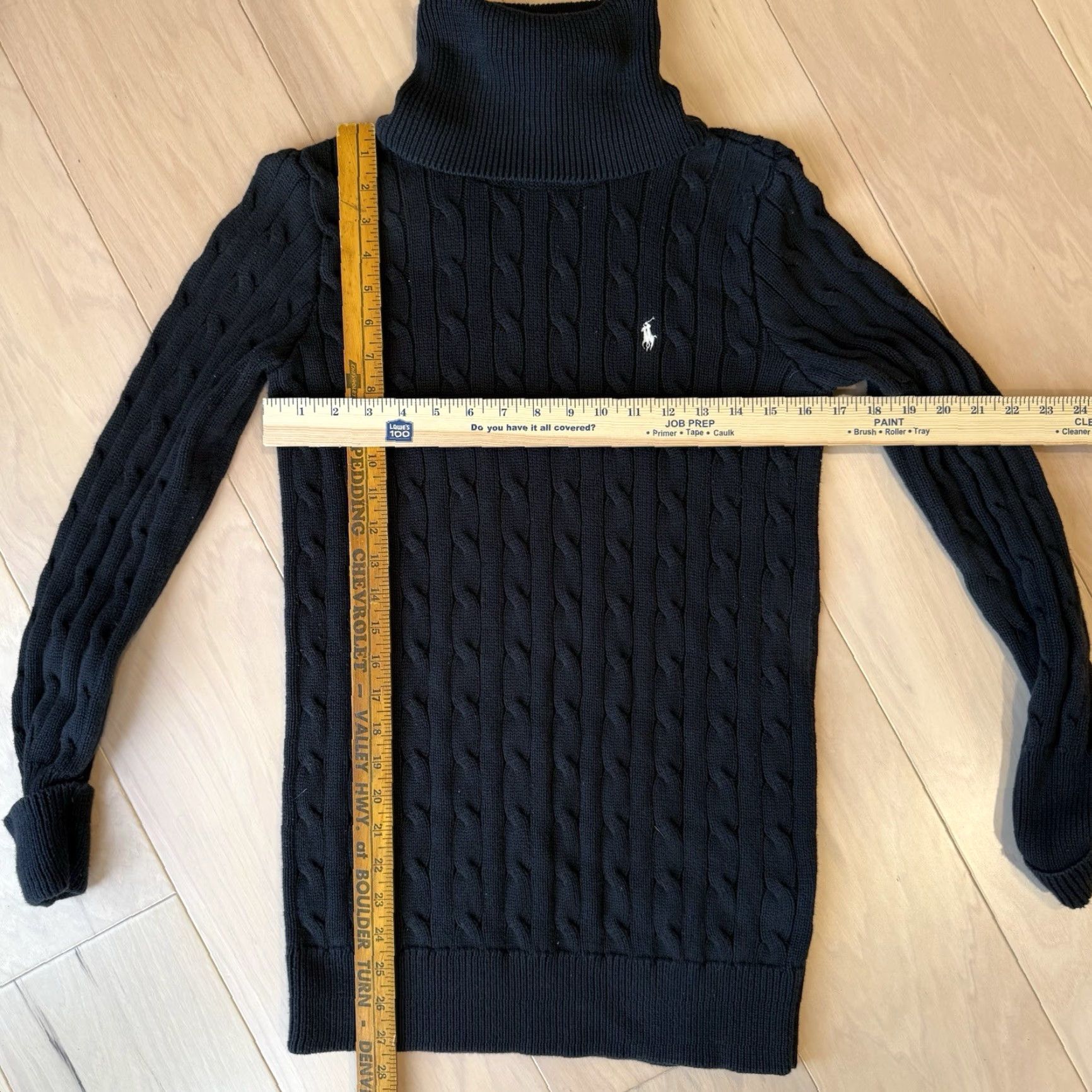 Polo Ralph Lauren Ralph Lauren Sport Cable Knit Sweater Women's S Black Turtle Neck New York Shirt Pullover Knit Cardigan All Seasons Fall Winter 2K? Size S / US 4 / IT 40 - 3 Thumbnail