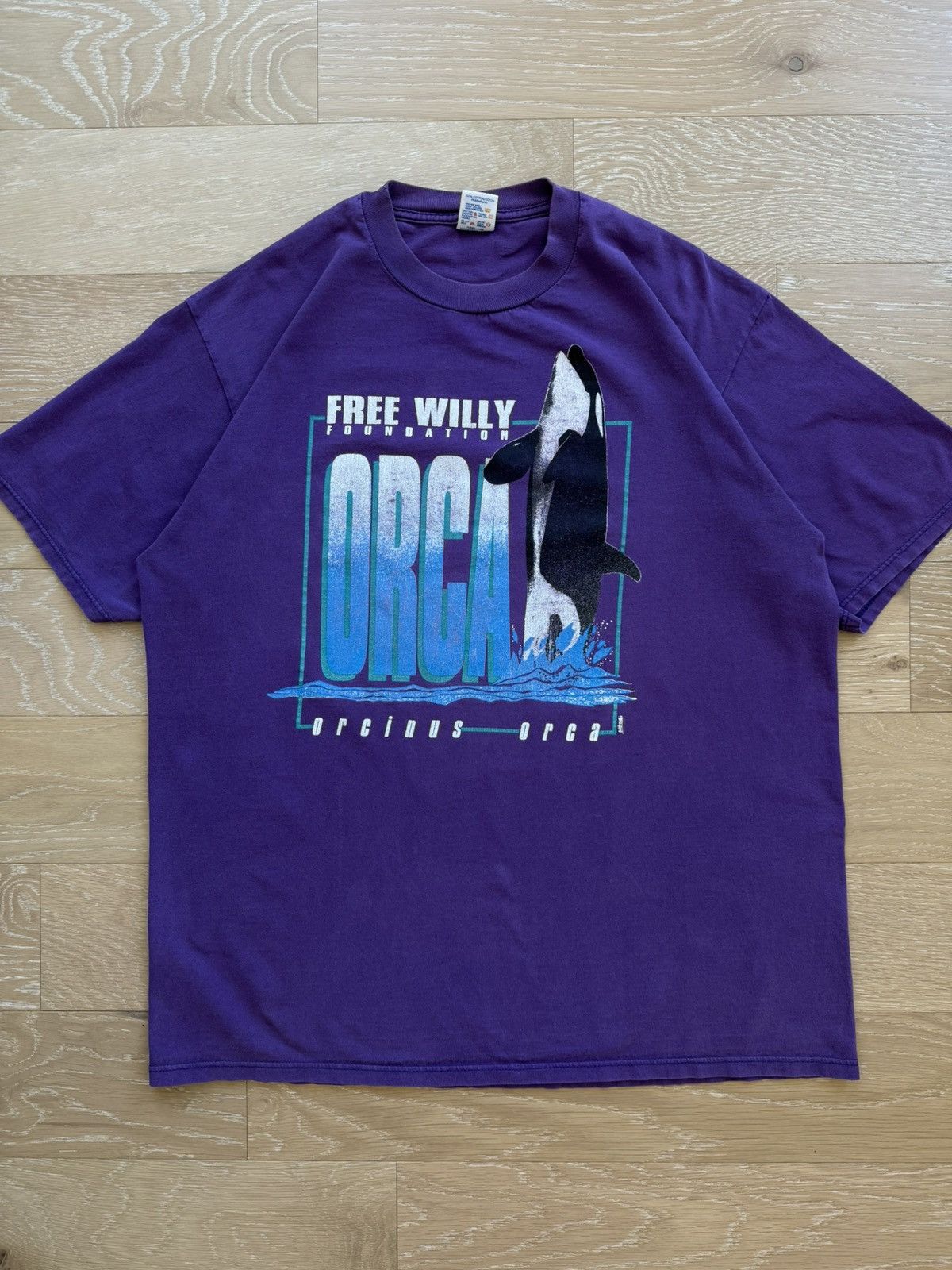 Jerzees Rare 90s Free Willy Foundation Orca Whale Vintage Shirt Size US XL / EU 56 / 4 - 1 Thumbnail