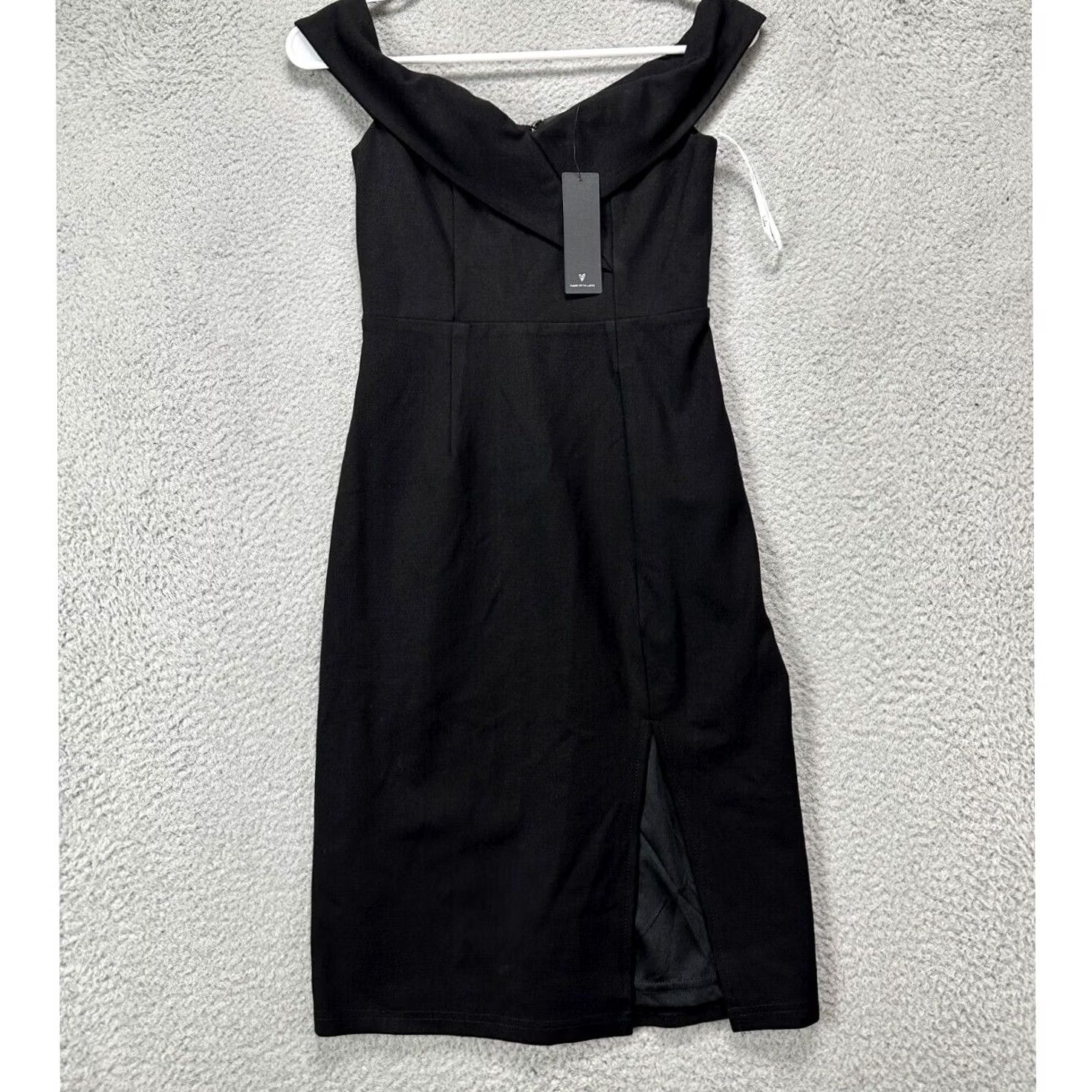 Lulus Lulus Dress Womens XS Black Off The Shoulder Bodycon Mini Nylon Blend Ladies Size XS / US 0-2 / IT 36-38 - 2 Thumbnail