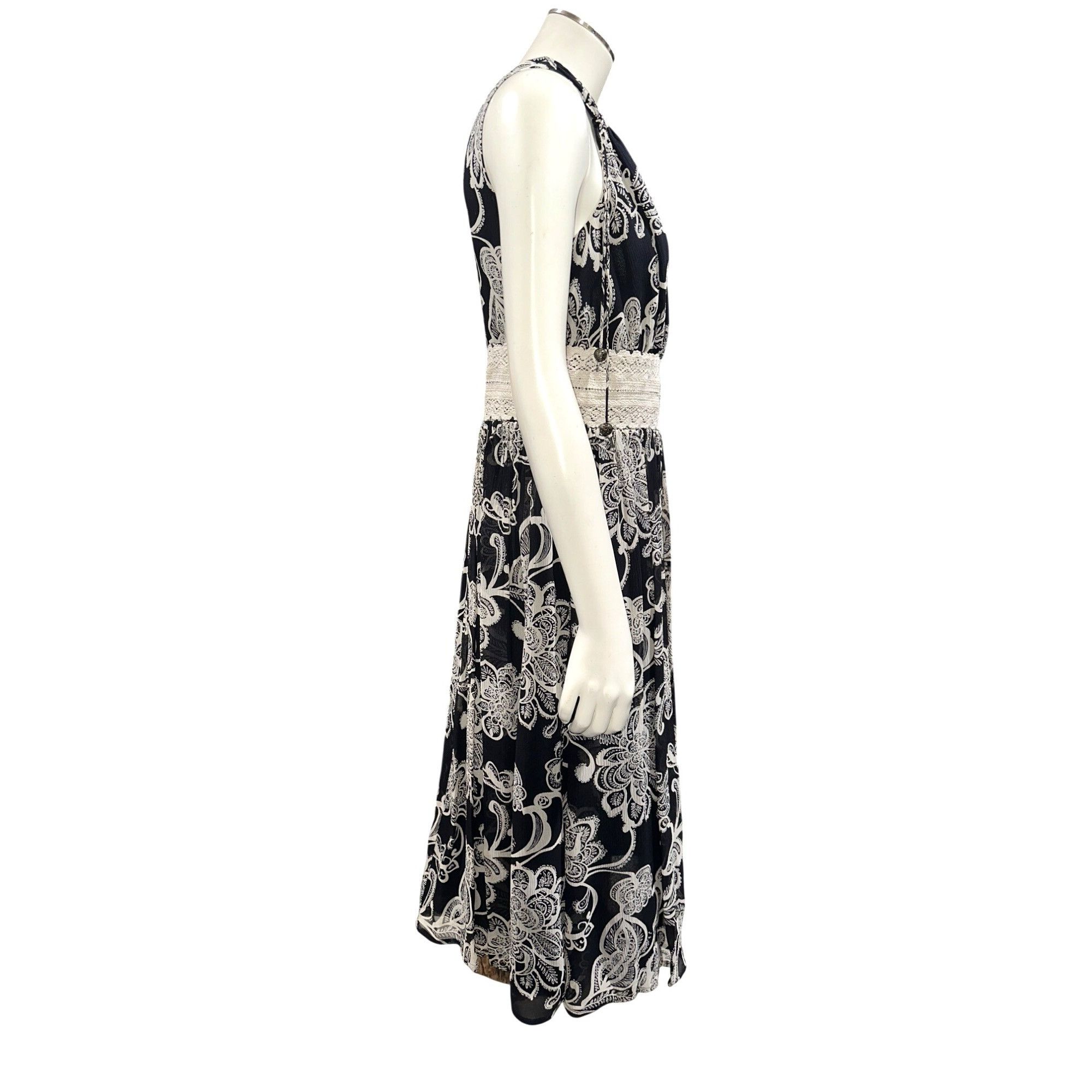 Oscar De La Renta Oscar de la Renta Size 6 Vintage Silk Dress Black White Lace Size M / US 6-8 / IT 42-44 - 6 Thumbnail