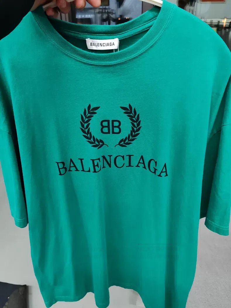 Balenciaga Balenciaga Wheat Logo Short Sleeve T-Shirt, Size S, Seafoa Size US S / EU 44-46 / 1 - 1 Thumbnail