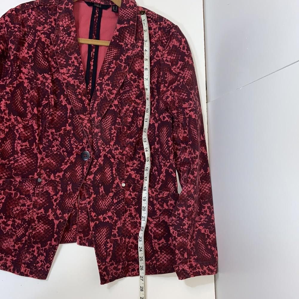Designer G.I.L.I. l Marron Snakeskin Print Blazer Jacket Size 14 Size XL / US 12-14 / IT 48-50 - 7 Thumbnail