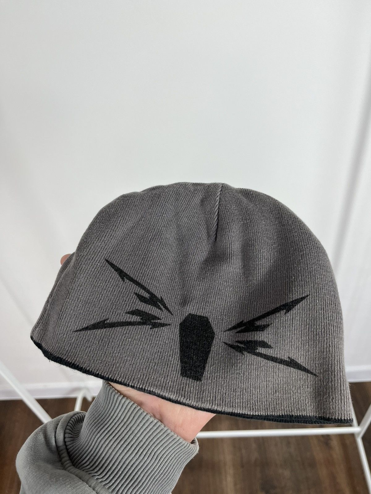 Metallica Reversible Metallica Beanie Hat Black & Grey Graphic Skull Size ONE SIZE - 2 Thumbnail