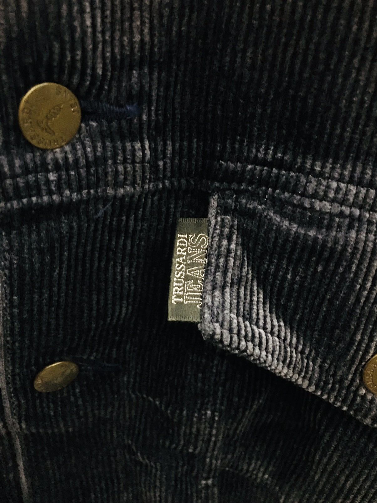 Trussardi × Vintage Vintage Trussardi Corduroy trucker jacket Size US M / EU 48-50 / 2 - 10 Thumbnail
