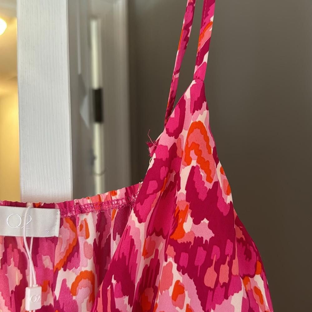 Designer Floral Print Maxi Dress With v Neck in Pink Size S / US 4 / IT 40 - 8 Thumbnail