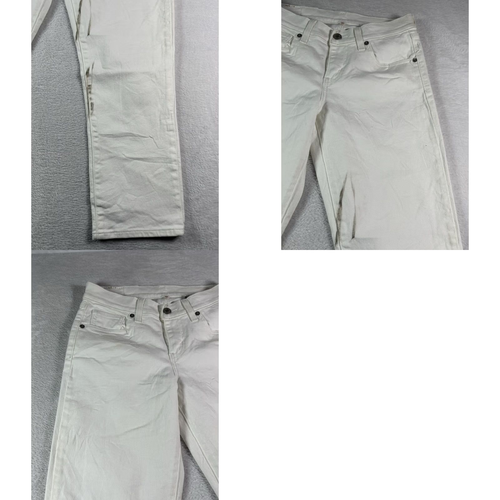 Levi's Levi's 501 Jeans Women's Mid Rise Distressed White Denim 24 Regular Tapered Size 42" / US 20 - 10 Thumbnail