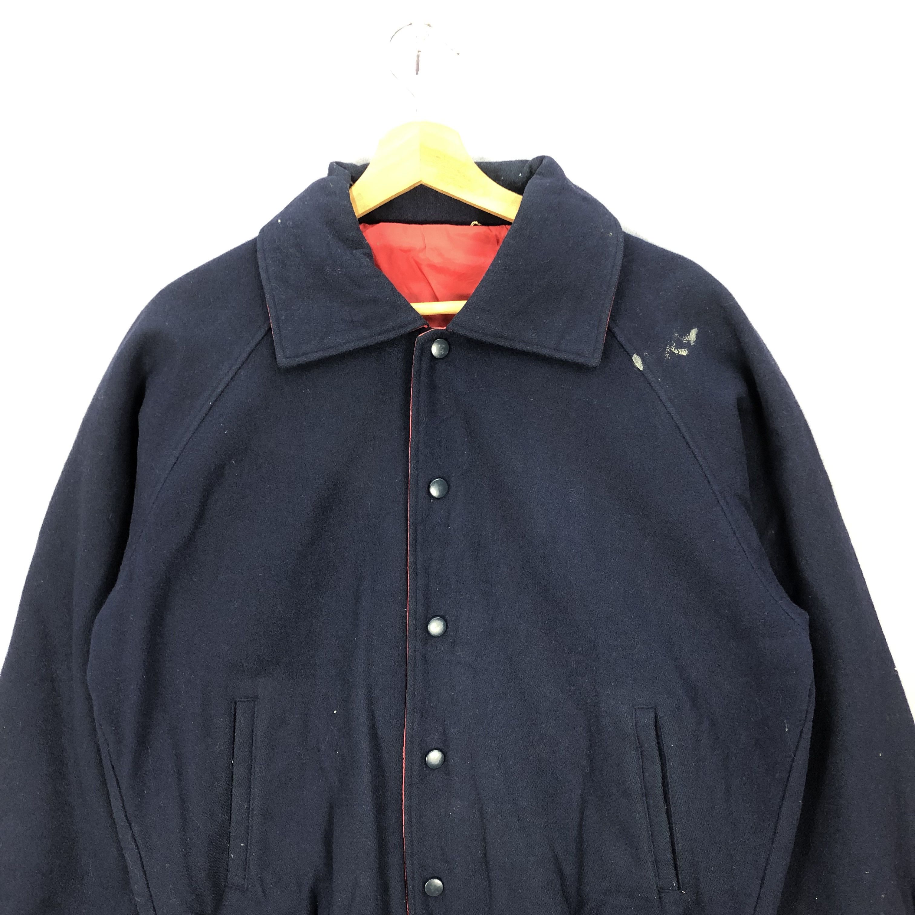 Descente × Japanese Brand × Vintage Vintage 90s Descente Varsity Wool Bomber Reversible Jacket Size US L / EU 52-54 / 3 - 5 Thumbnail