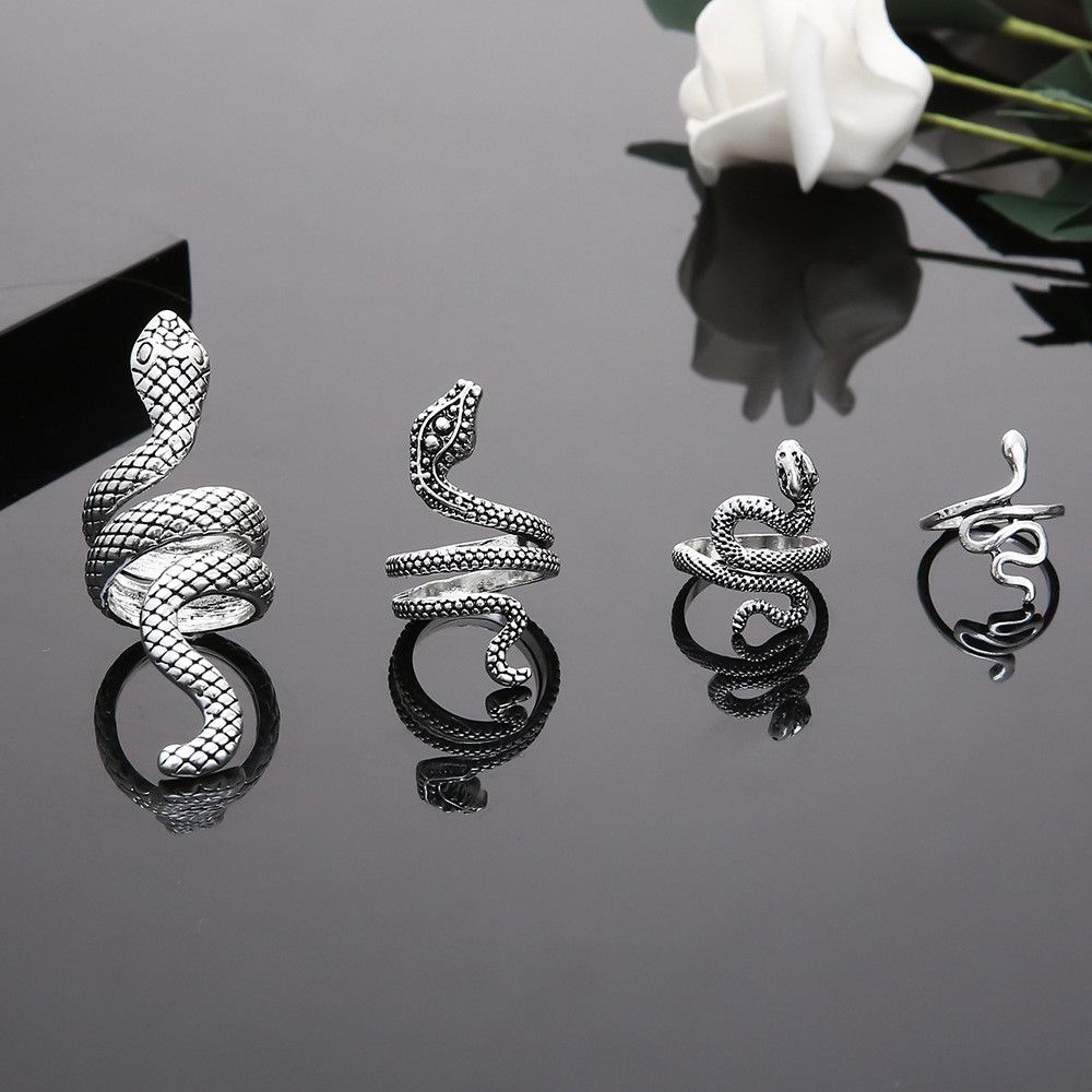Jewelry Snake Hip-hop Jewelry Rings Open Chrome Ring (Size 7-13) Size ONE SIZE - 4 Thumbnail