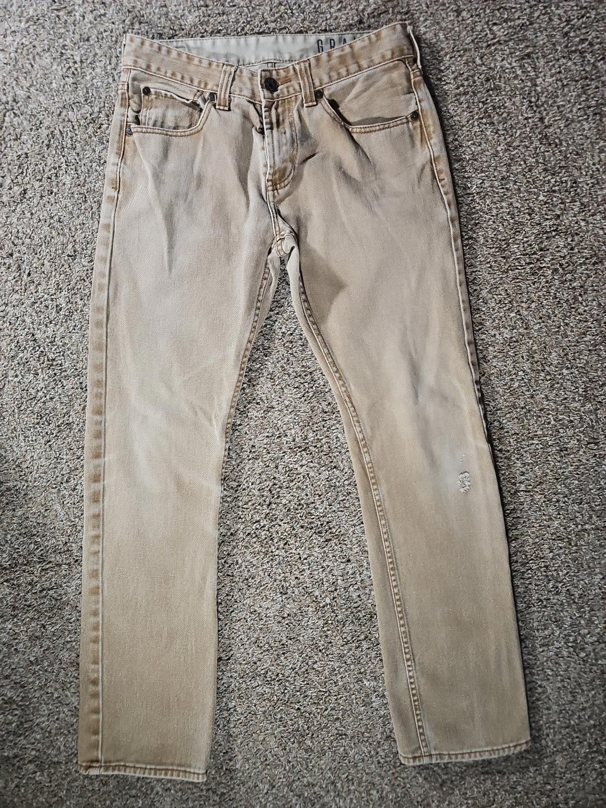 Bullhead Denim Co. Bullhead Gravels Slim Khaki Washed Jeans Approx 30x30 Size US 30 / EU 46 - 1 Thumbnail