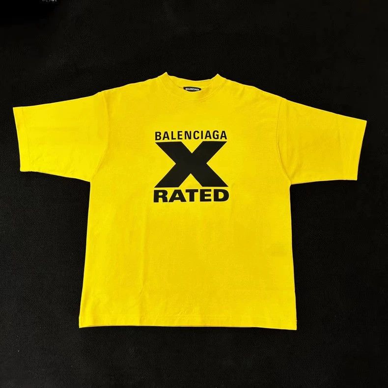 Balenciaga Balenciaga Yellow Printed Short Sleeve Size US XXS / EU 40 - 1 Thumbnail