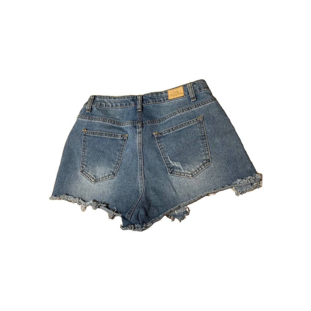 Other Ripped Denim Shorts w/ studded embellishment details Size 28" / US 6 / IT 42 - 2 Thumbnail
