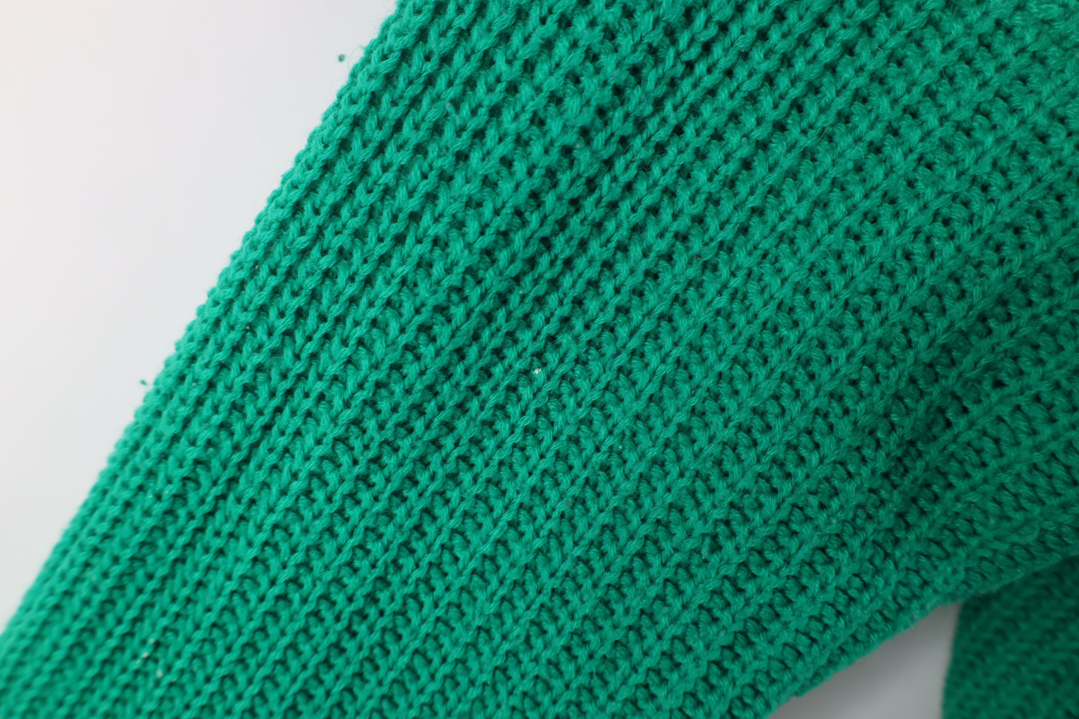 Vintage Vintage 90s Streetwear Ribbed Cable Knit Sweater Green Size XL / US 12-14 / IT 48-50 - 7 Thumbnail