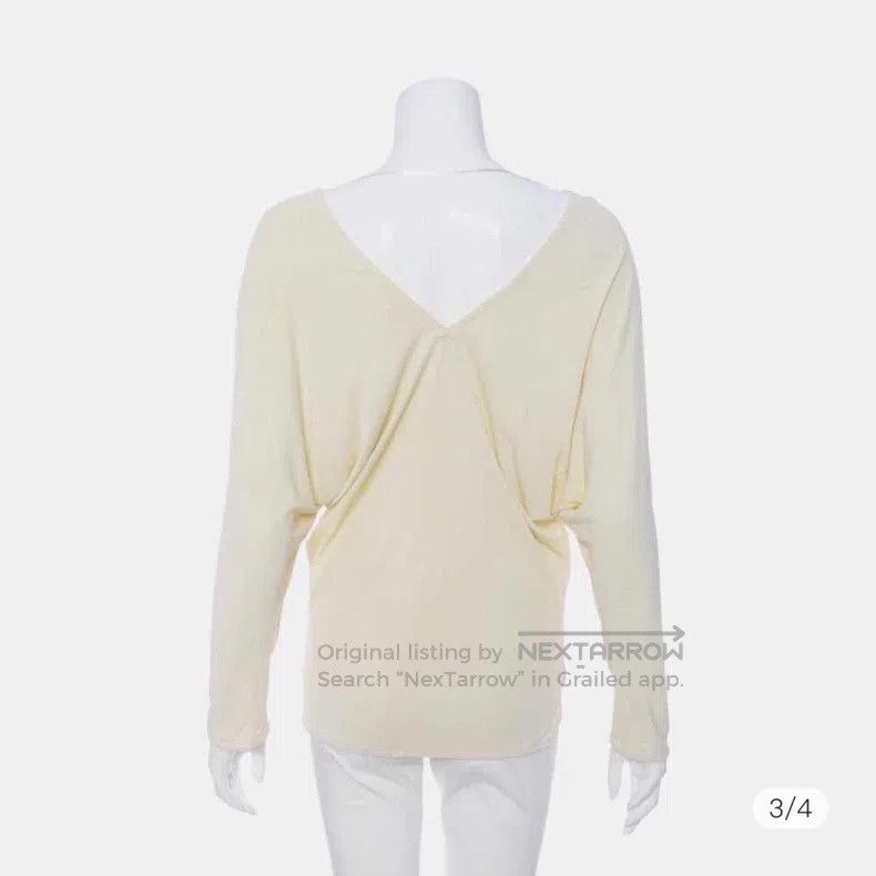 Hermes Hermes Beige V-Neck Knit Top Size XXS / US 00 / IT 34 - 2 Thumbnail