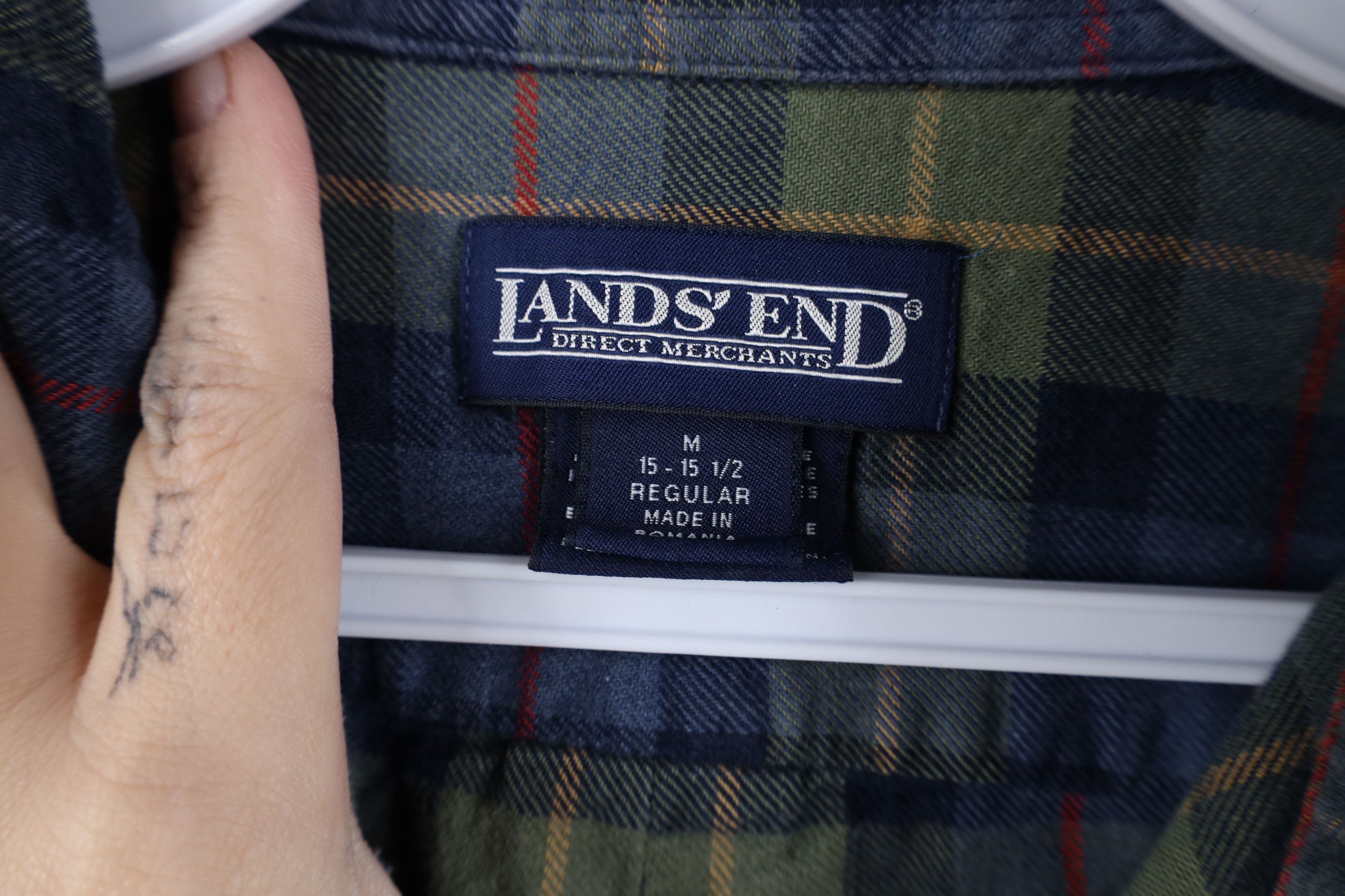 Lands' End Vintage 90s Lands End Collared Button Down Shirt Plaid Size US M / EU 48-50 / 2 - 11 Thumbnail