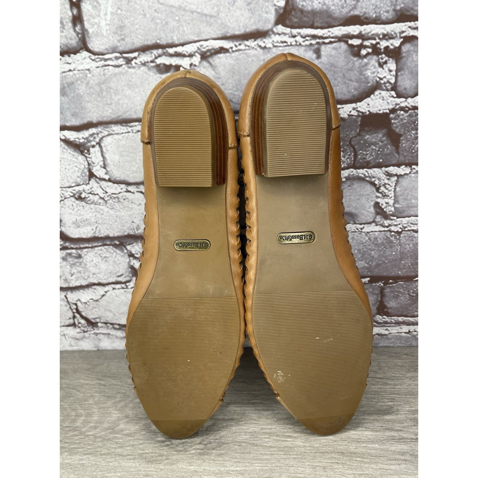 G.H. Bass & Co. Bass Hayden Fawn Tan Brown Leather Woven Strap Heel Flats Wo Size US 11 / IT 41 - 8 Thumbnail