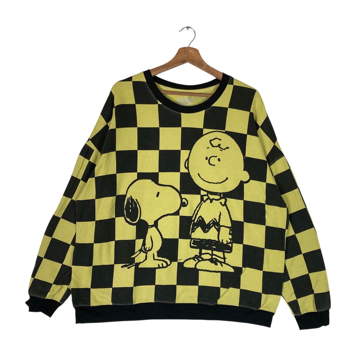 Vintage Peanuts Checkered Pullover Jumper Sweatshirt