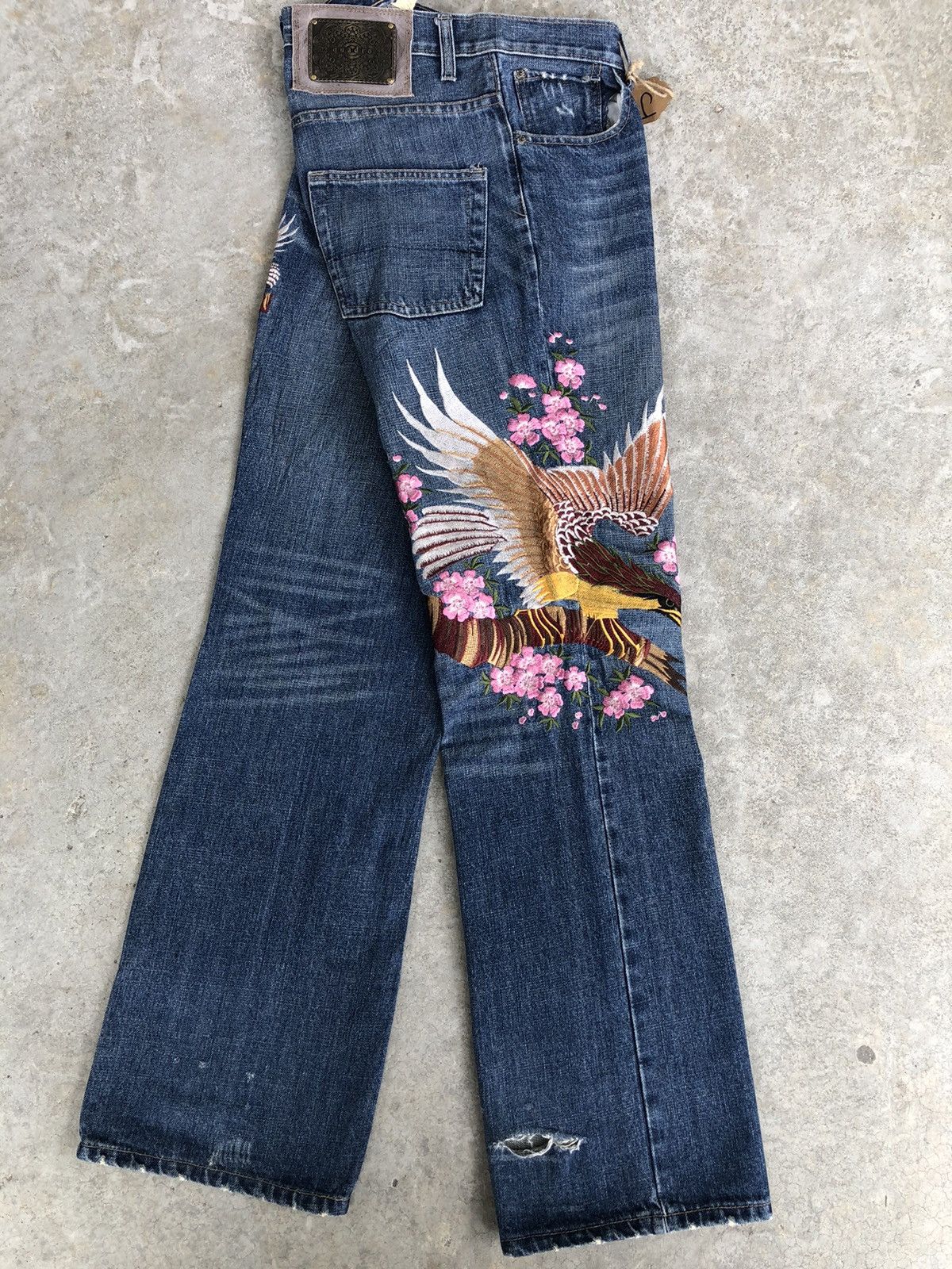 Japanese Brand Japanese Quadro Embroidered Jeans Mini Flare Distressed Size US 32 / EU 48 - 13 Thumbnail