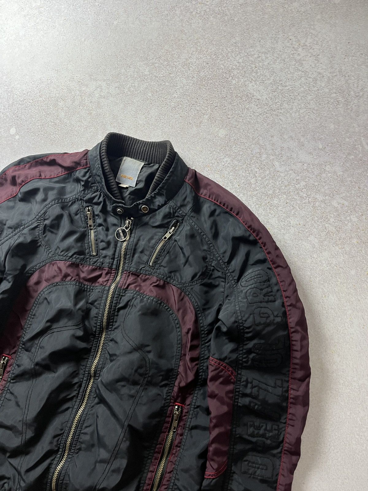 Diesel Vintage Diesel Black Red Nylon Racing Jacket Size US XL / EU 56 / 4 - 2 Thumbnail